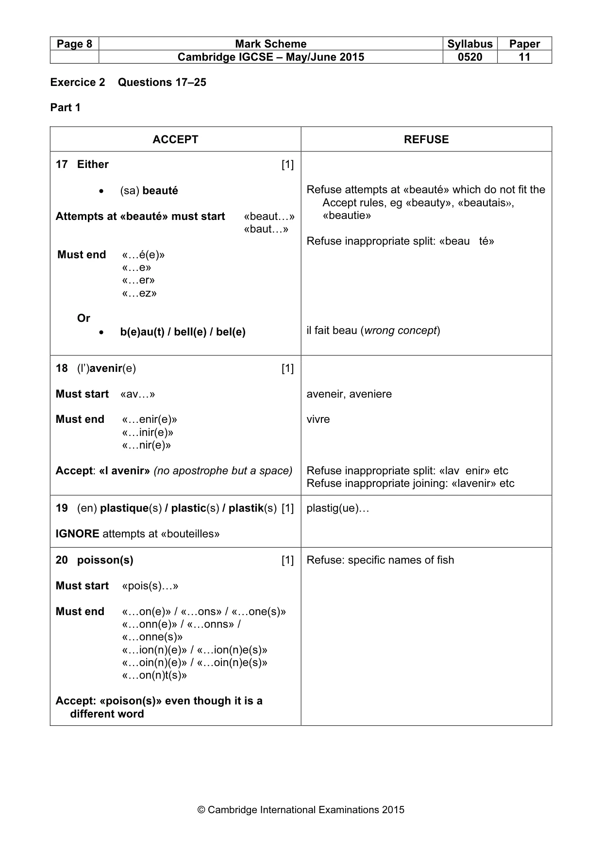Mark scheme, page 8 of 13