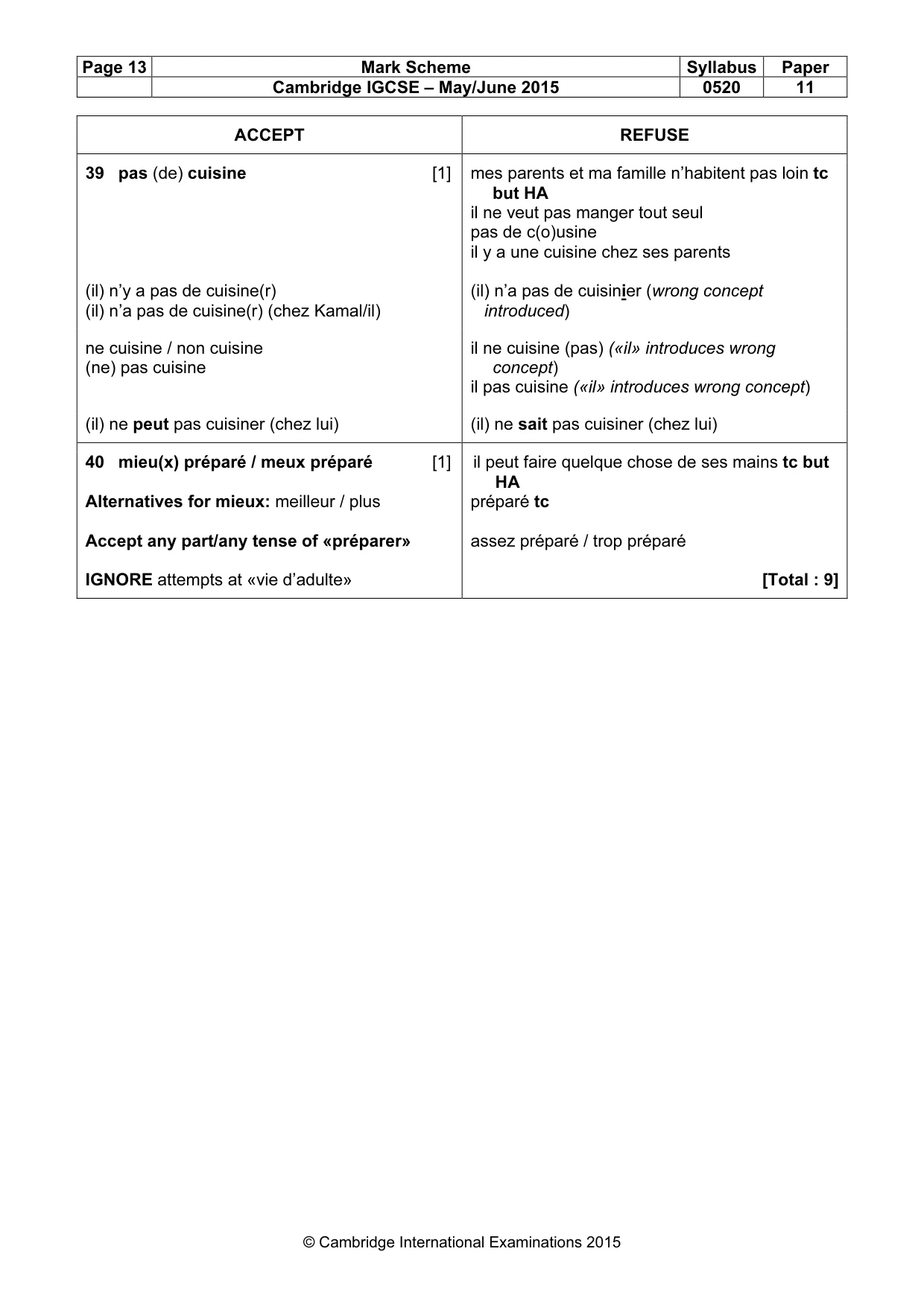 Mark scheme, page 13 of 13