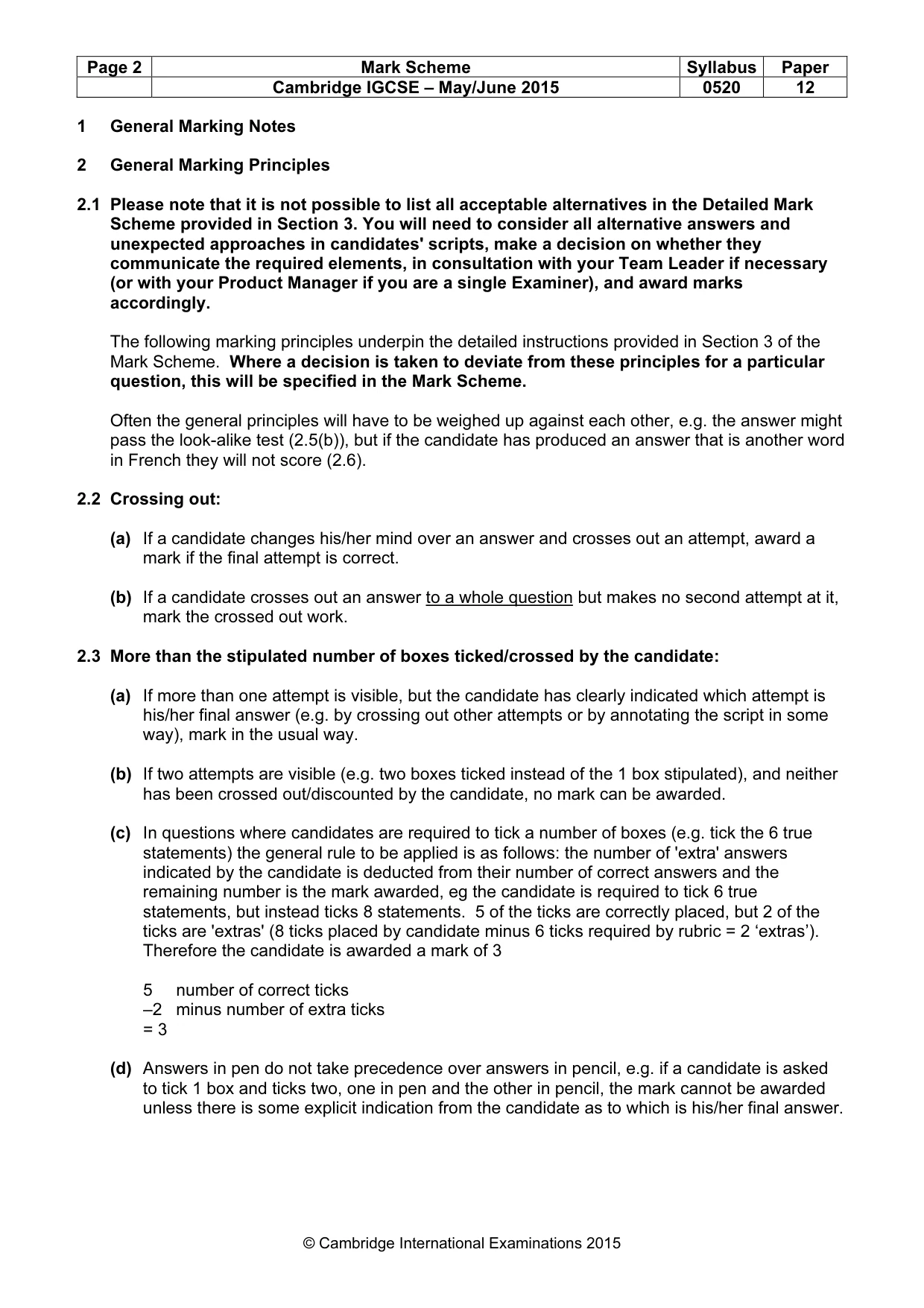 Mark scheme, page 2 of 12