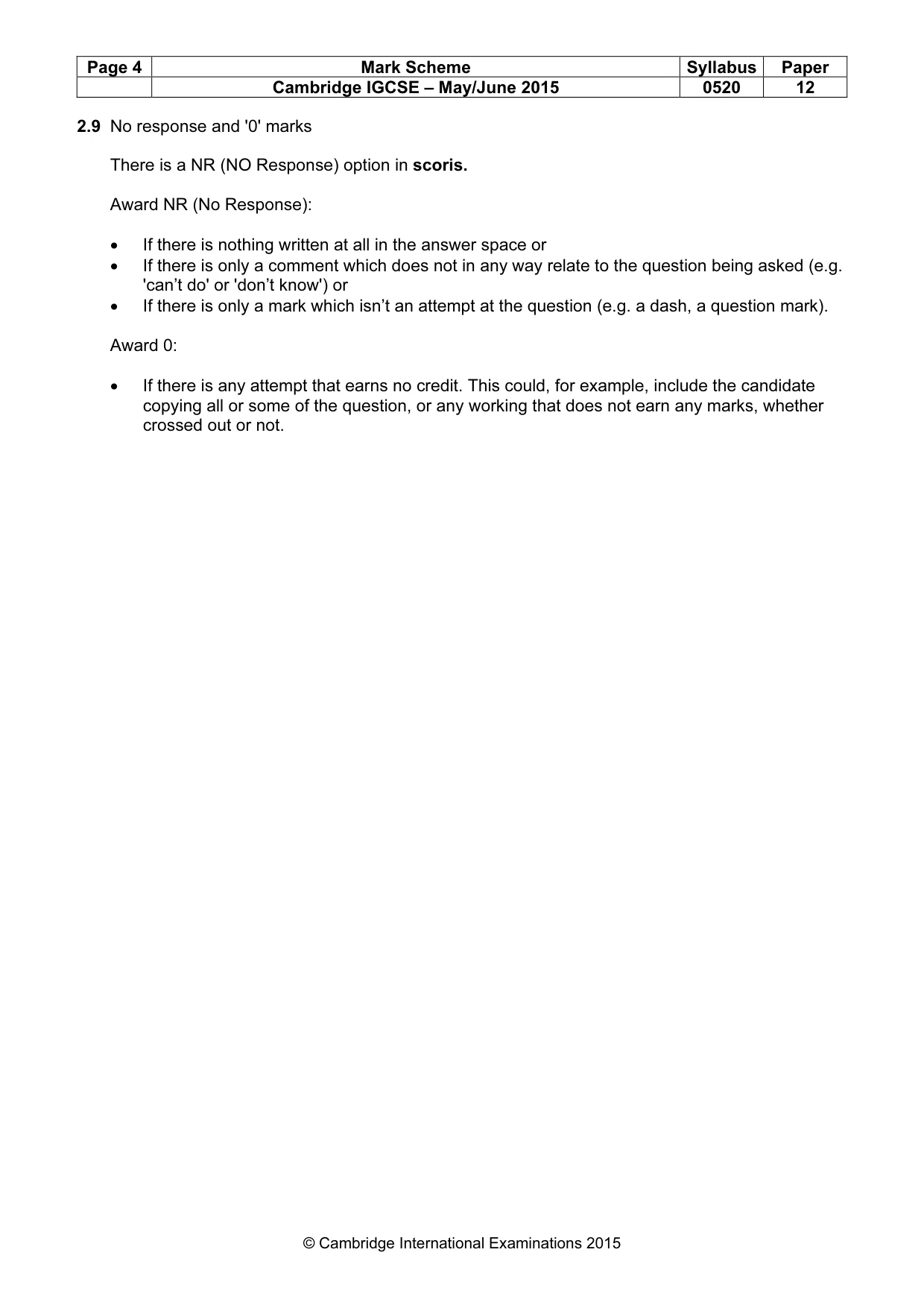 Mark scheme, page 4 of 12