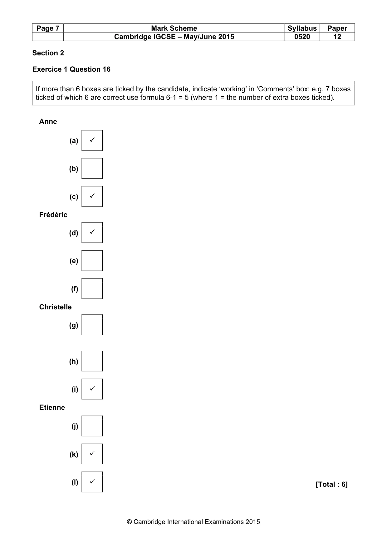 Mark scheme, page 7 of 12