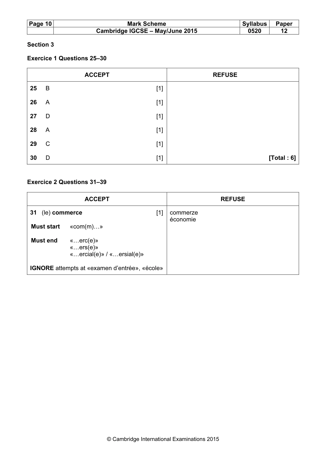 Mark scheme, page 10 of 12