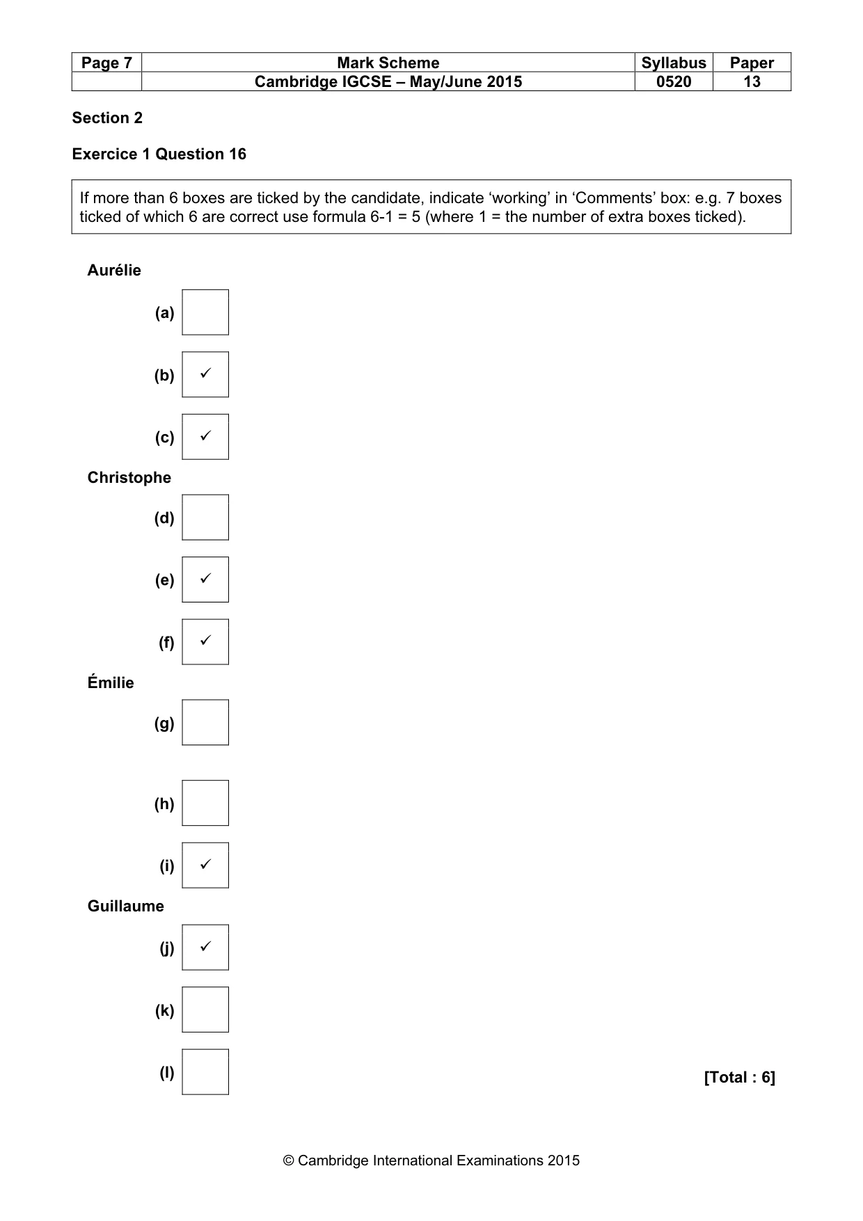 Mark scheme, page 7 of 12