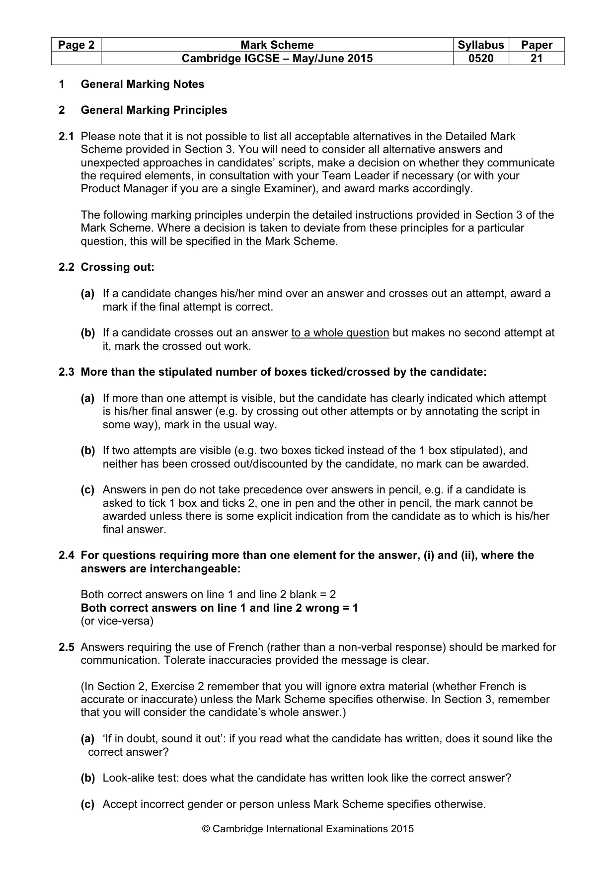 Mark scheme, page 2 of 15