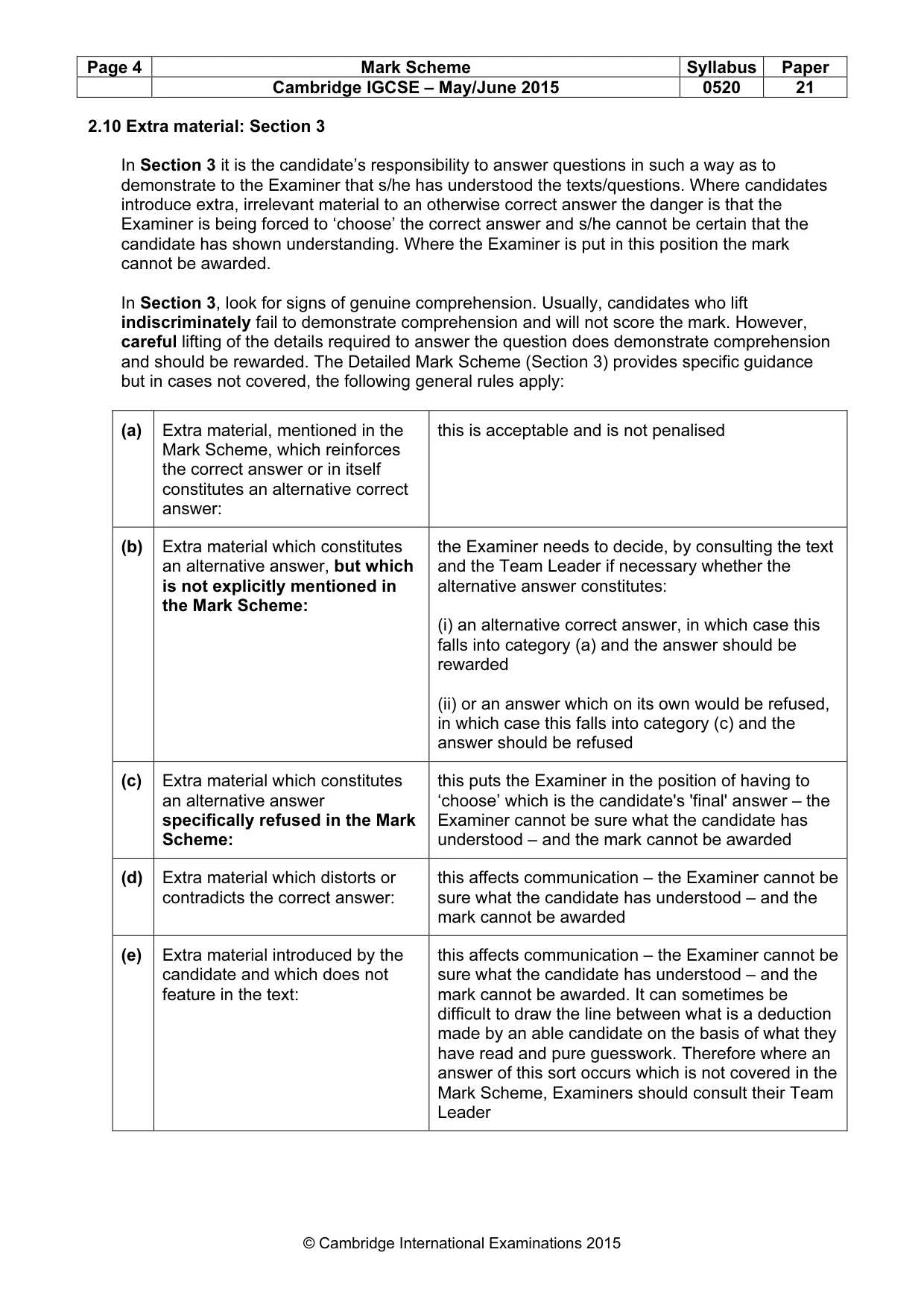 Mark scheme, page 4 of 15