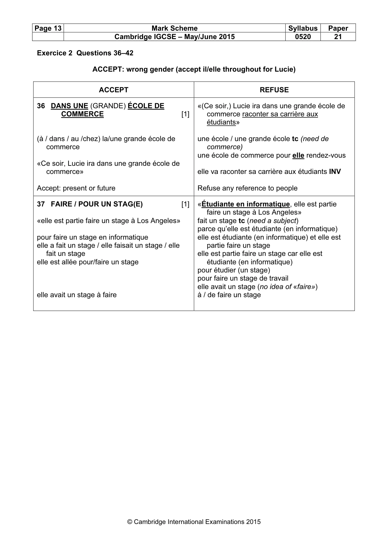 Mark scheme, page 13 of 15