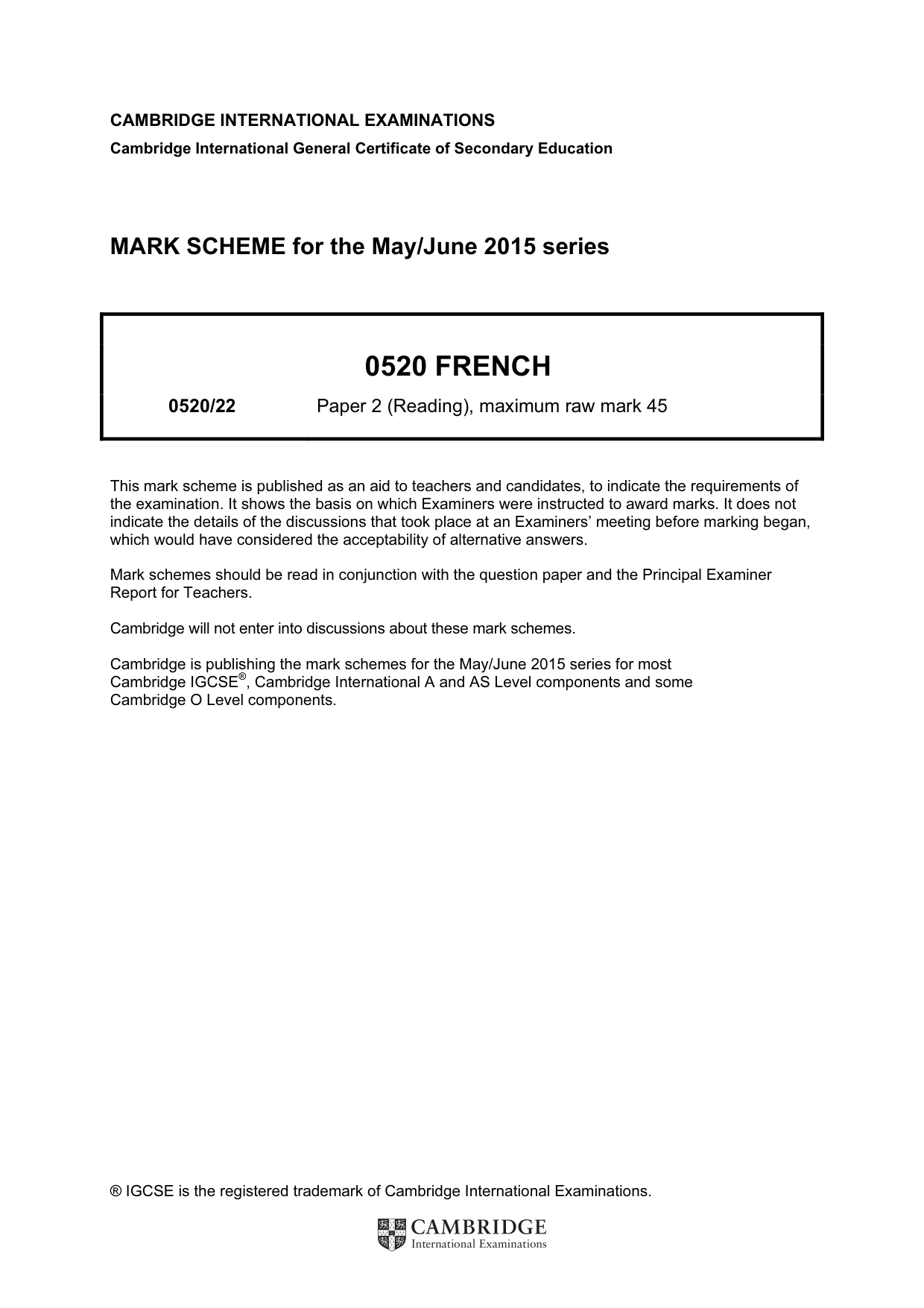 Mark scheme, page 1 of 13