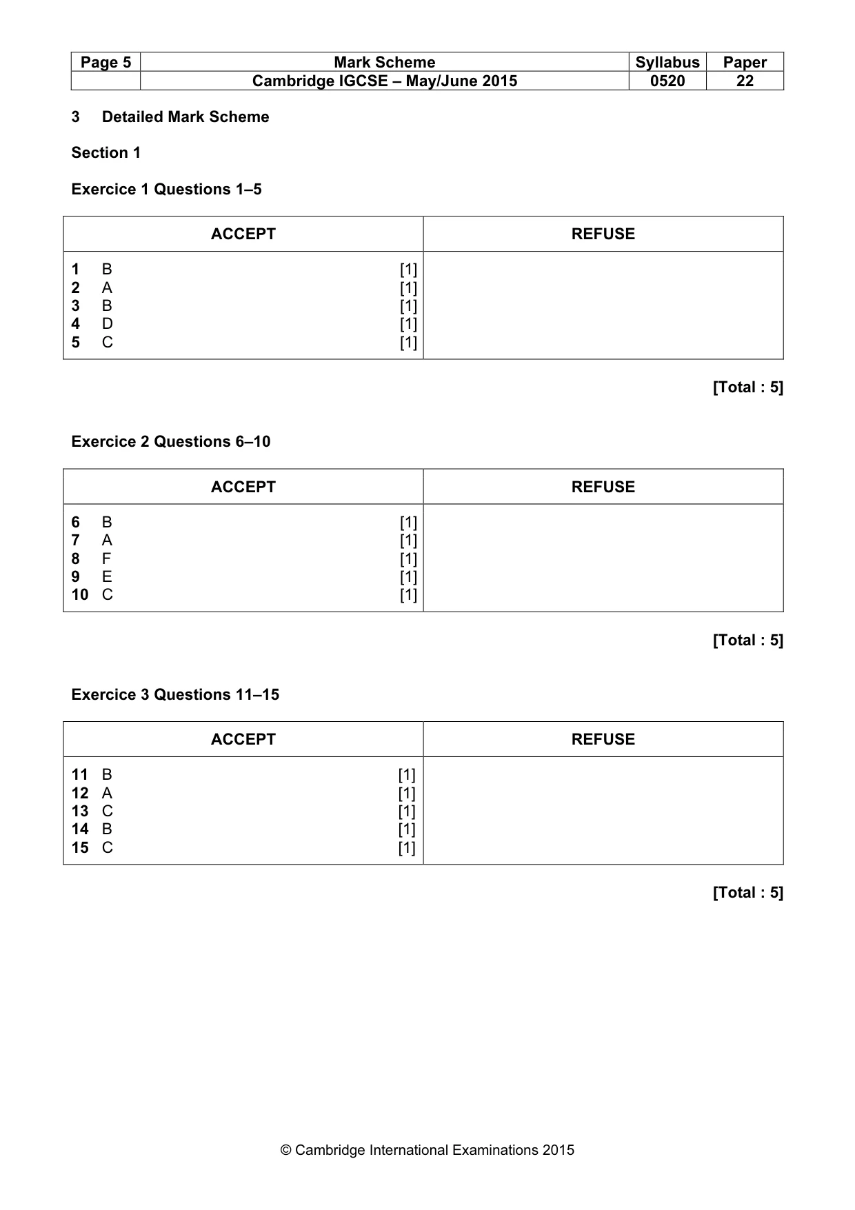 Mark scheme, page 5 of 13