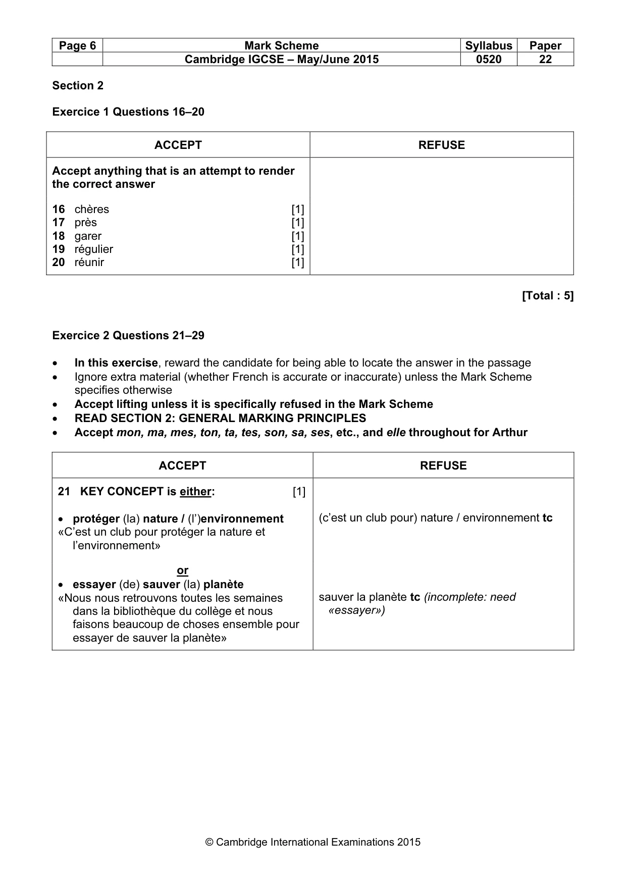 Mark scheme, page 6 of 13