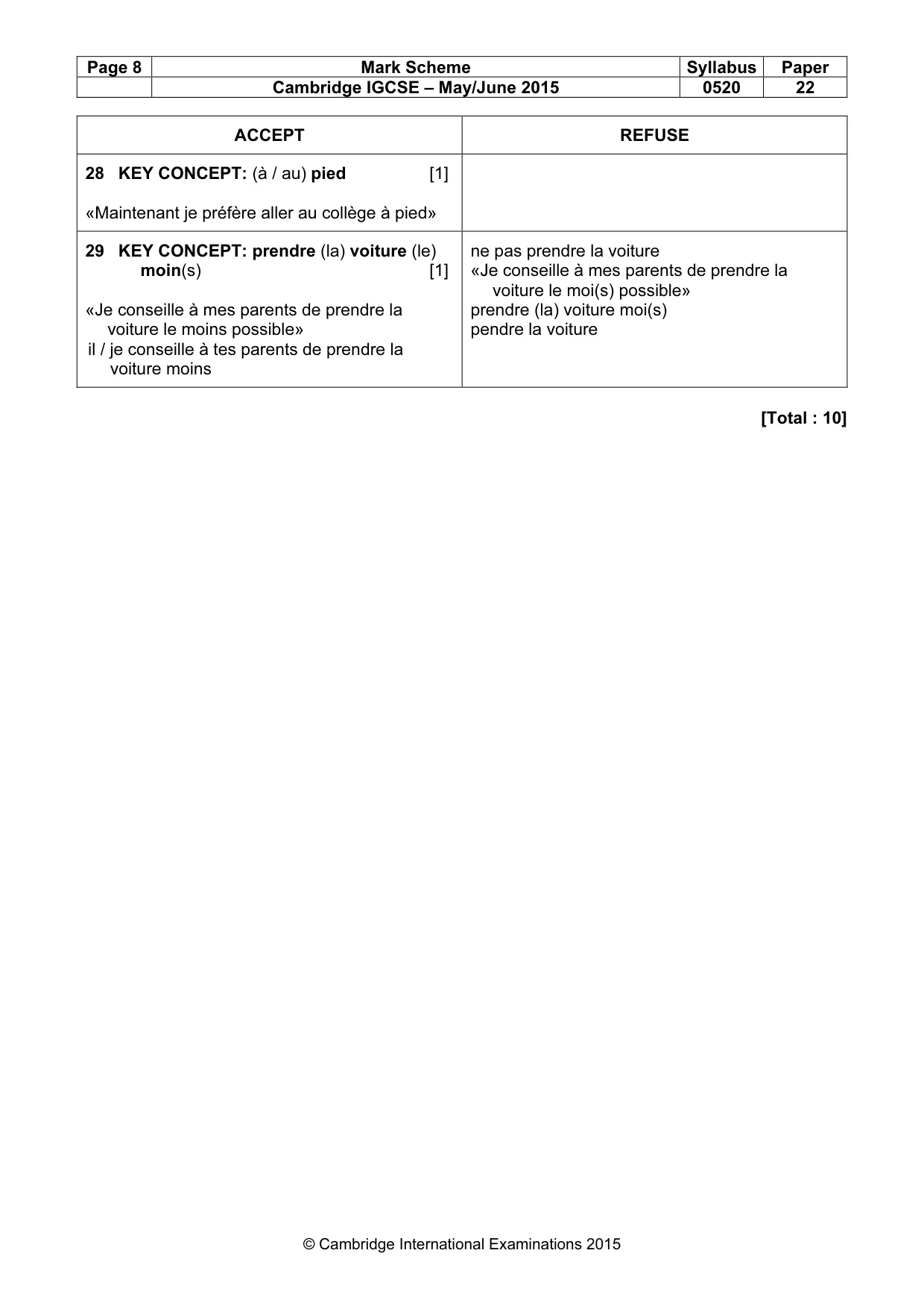 Mark scheme, page 8 of 13