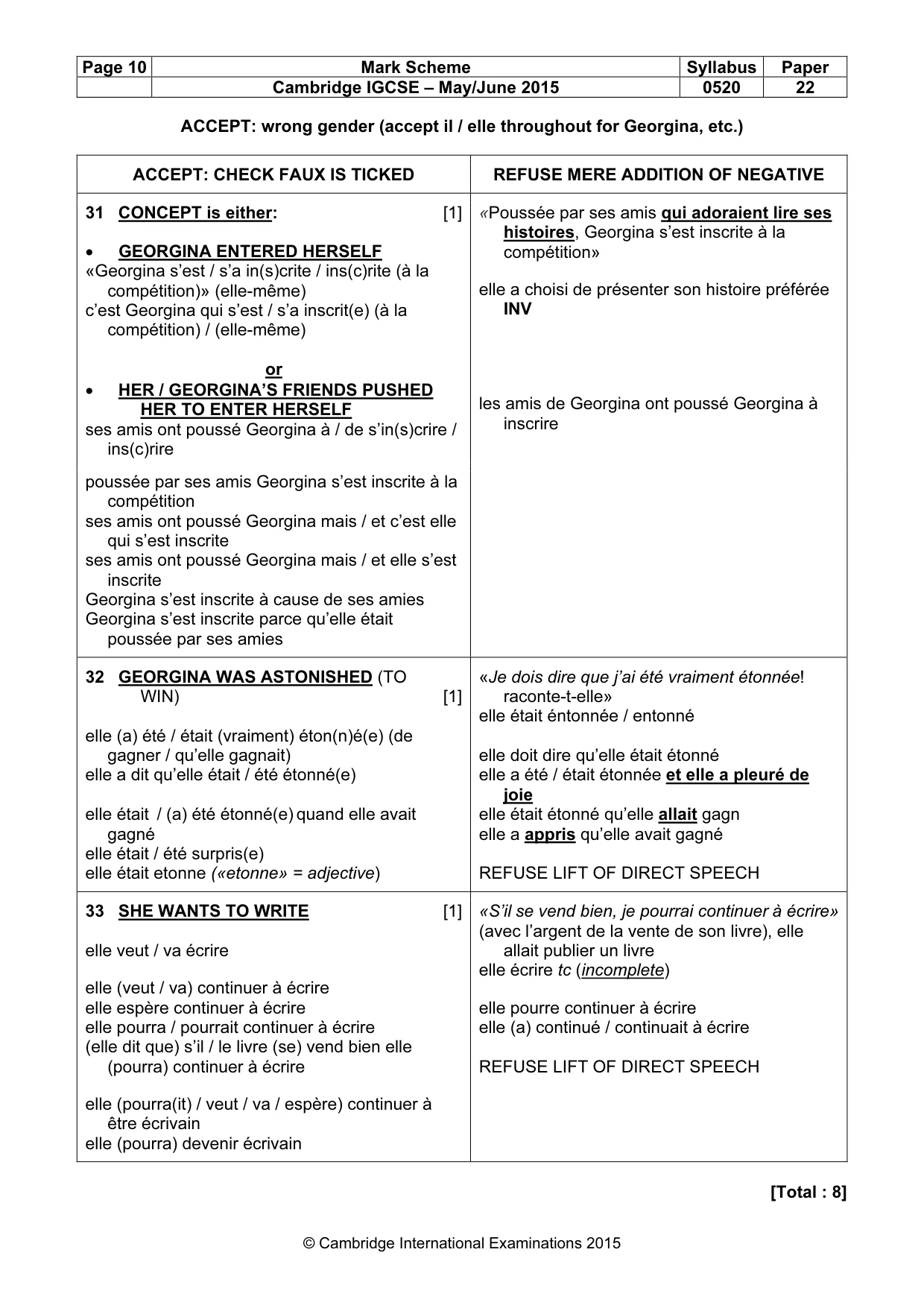 Mark scheme, page 10 of 13