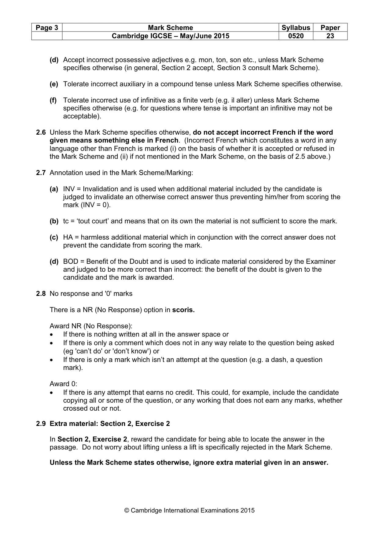 Mark scheme, page 3 of 11