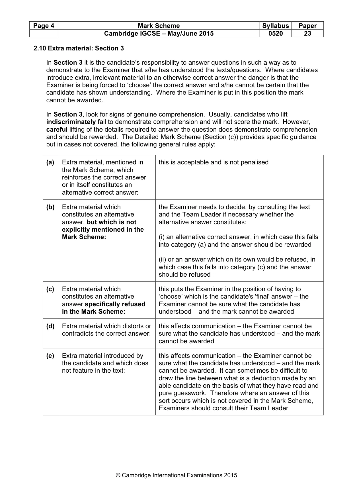 Mark scheme, page 4 of 11