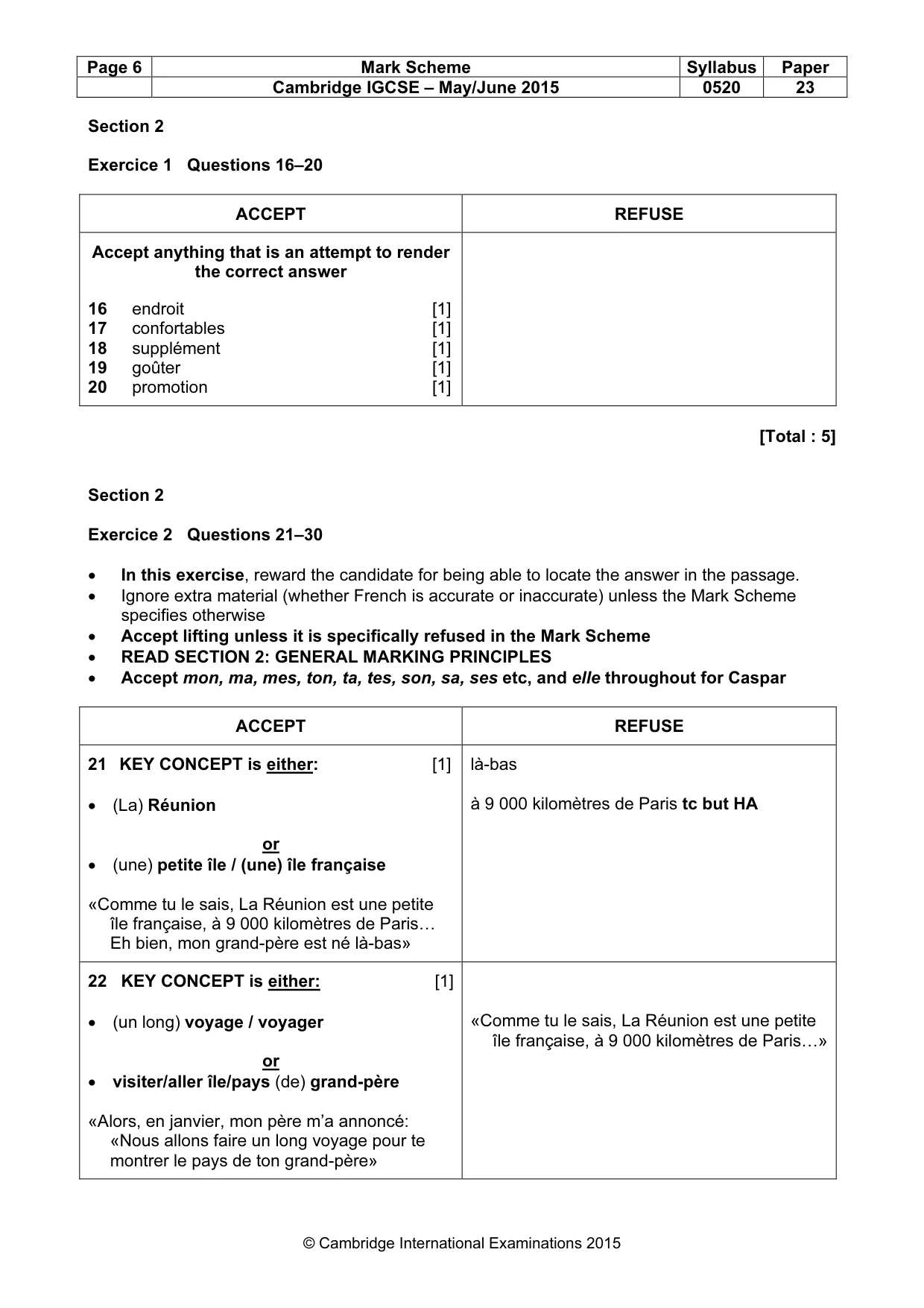 Mark scheme, page 6 of 11