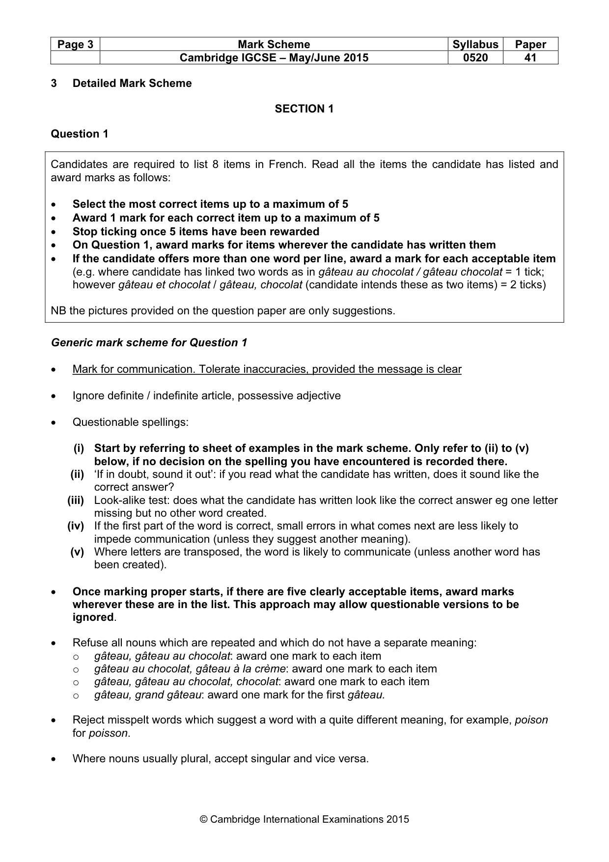 Mark scheme, page 3 of 40