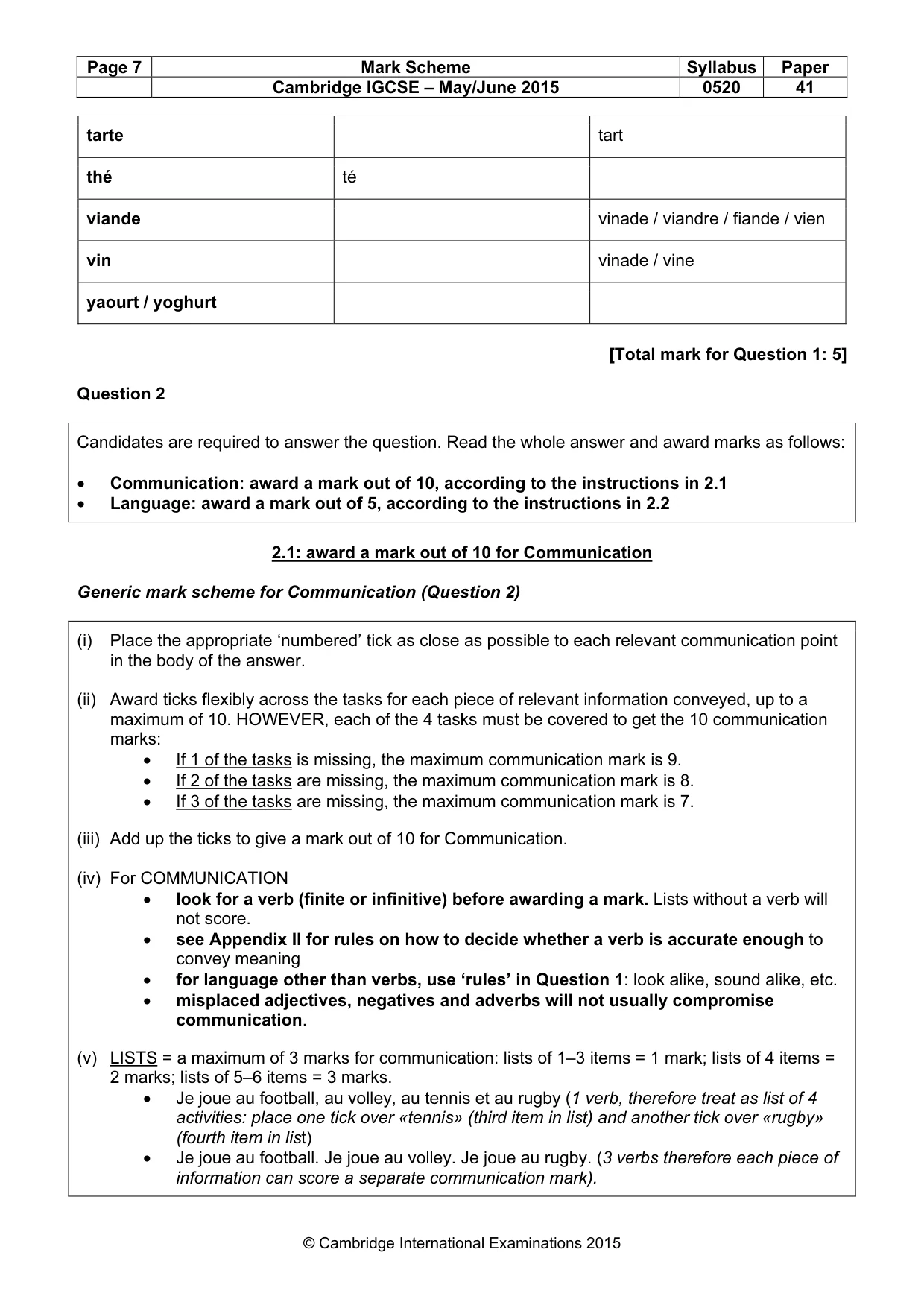 Mark scheme, page 7 of 40