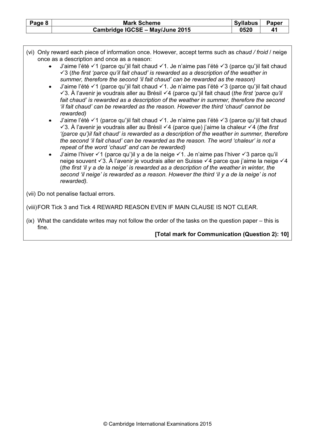 Mark scheme, page 8 of 40