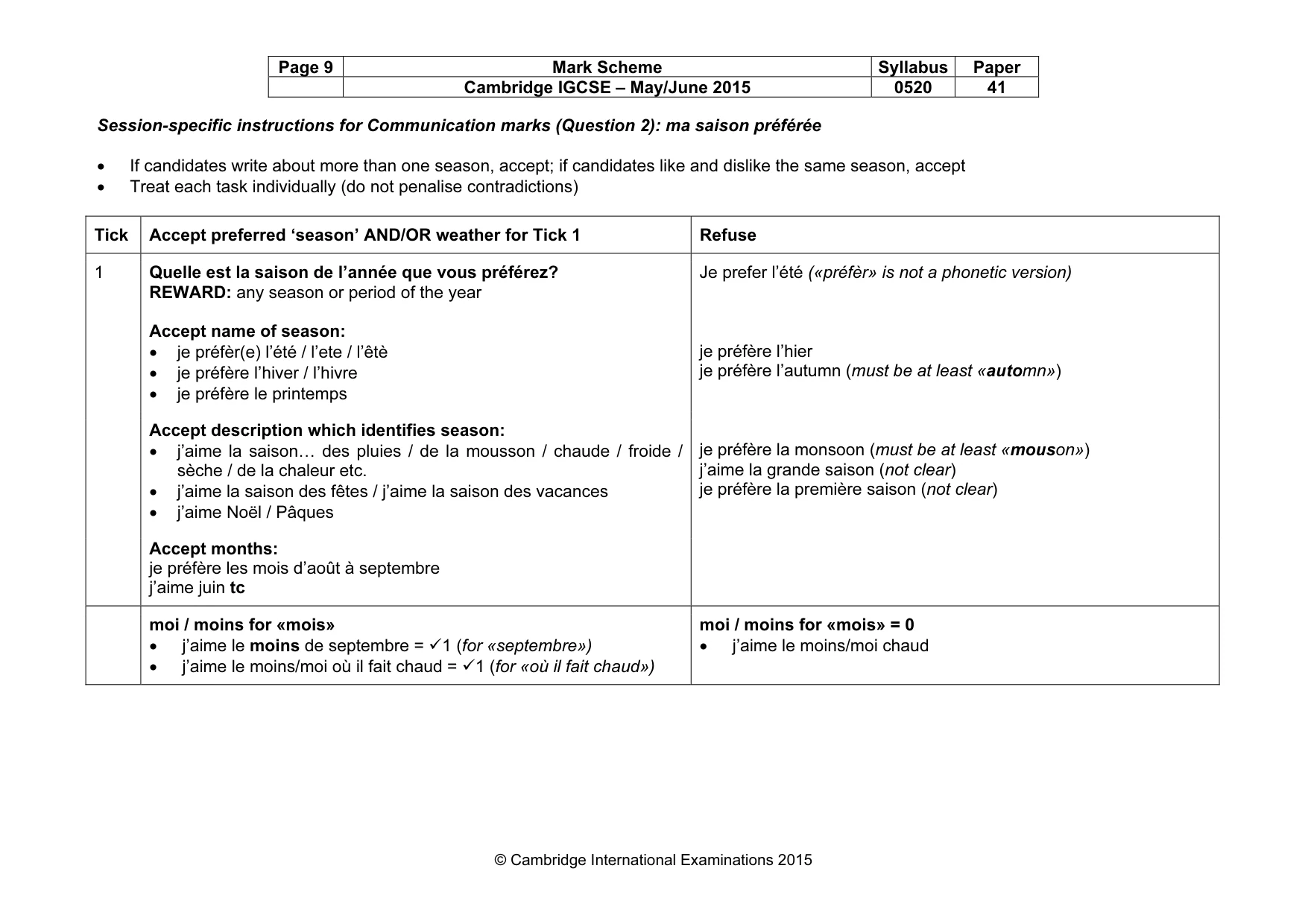 Mark scheme, page 9 of 40