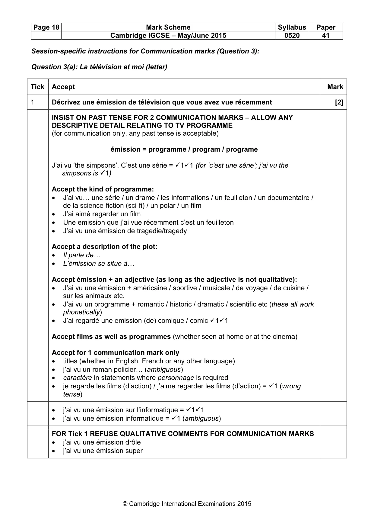 Mark scheme, page 18 of 40