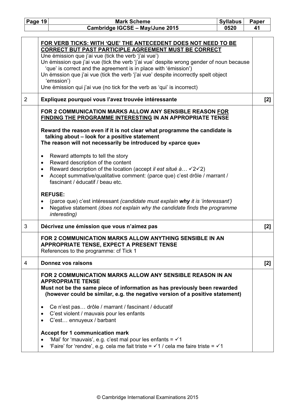 Mark scheme, page 19 of 40