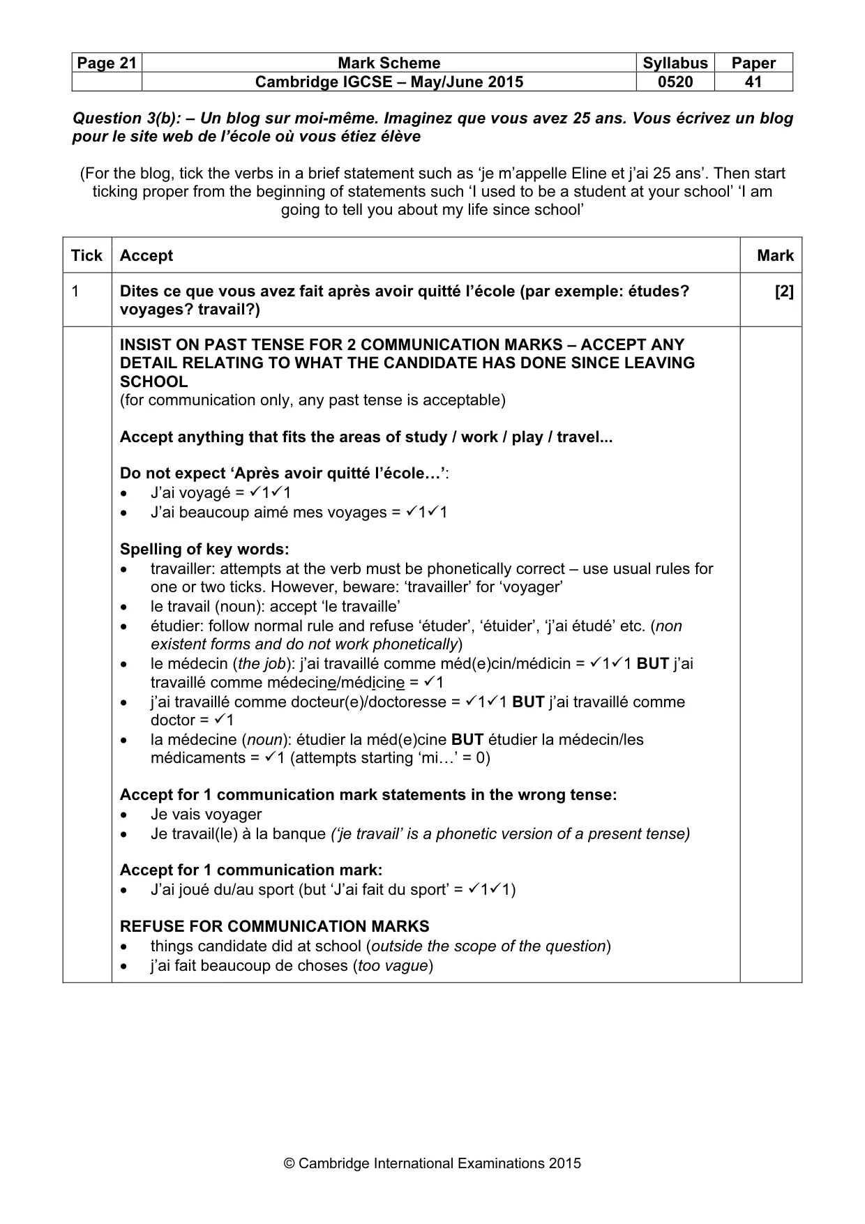 Mark scheme, page 21 of 40