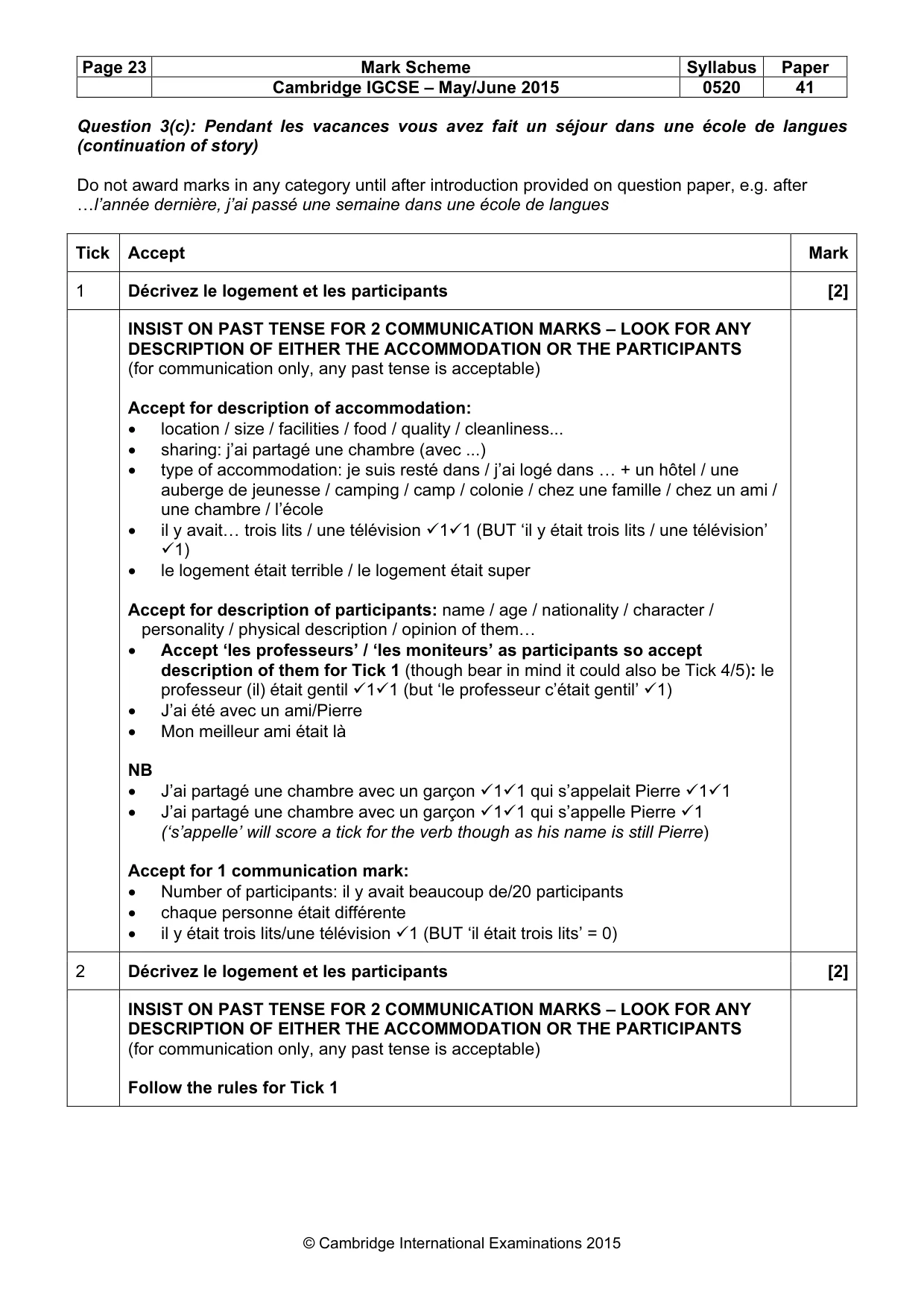 Mark scheme, page 23 of 40