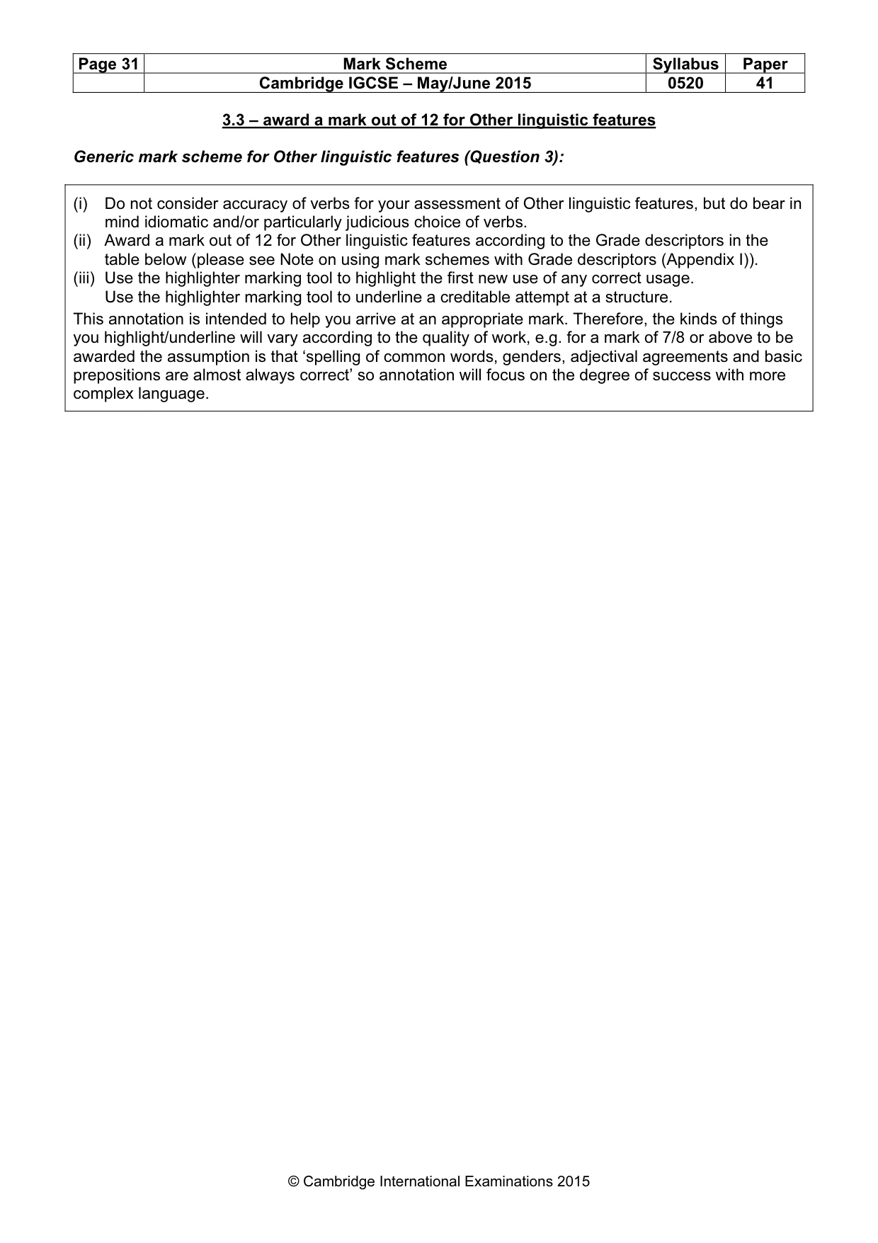Mark scheme, page 31 of 40