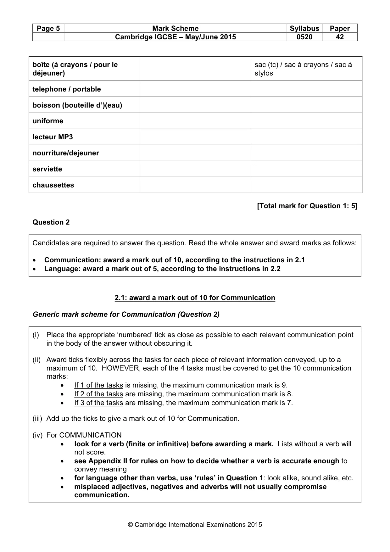 Mark scheme, page 5 of 34