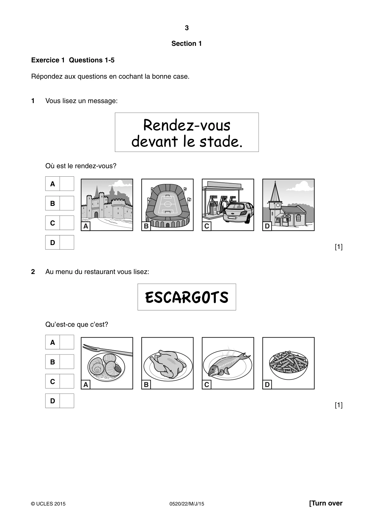 Cambridge IGCSE French - Foreign Language 0520 2015 May/June Paper 2 · Variant 2 question paper, page 3 of 16