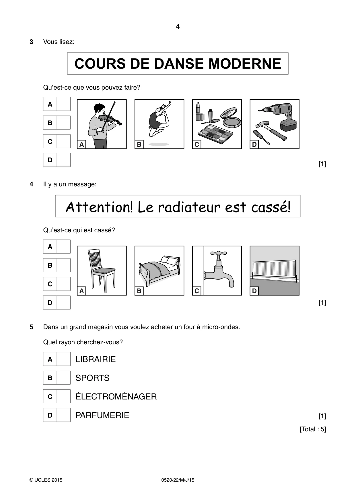 Cambridge IGCSE French - Foreign Language 0520 2015 May/June Paper 2 · Variant 2 question paper, page 4 of 16