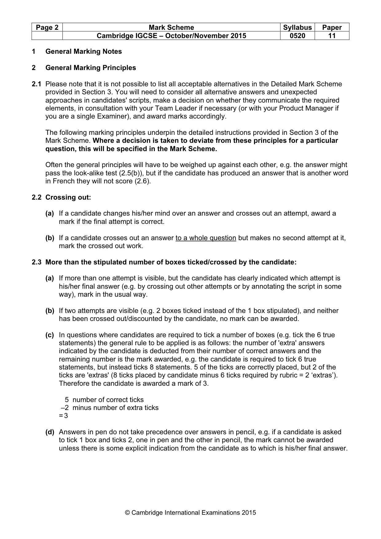 Mark scheme, page 2 of 11