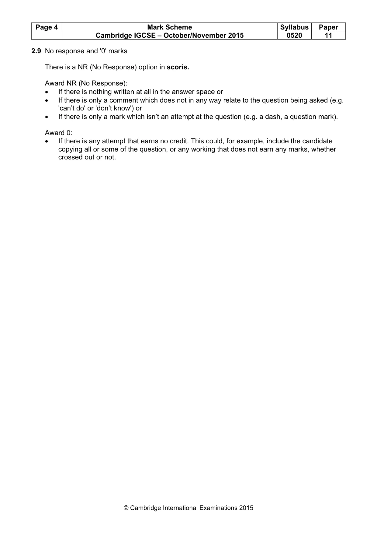 Mark scheme, page 4 of 11