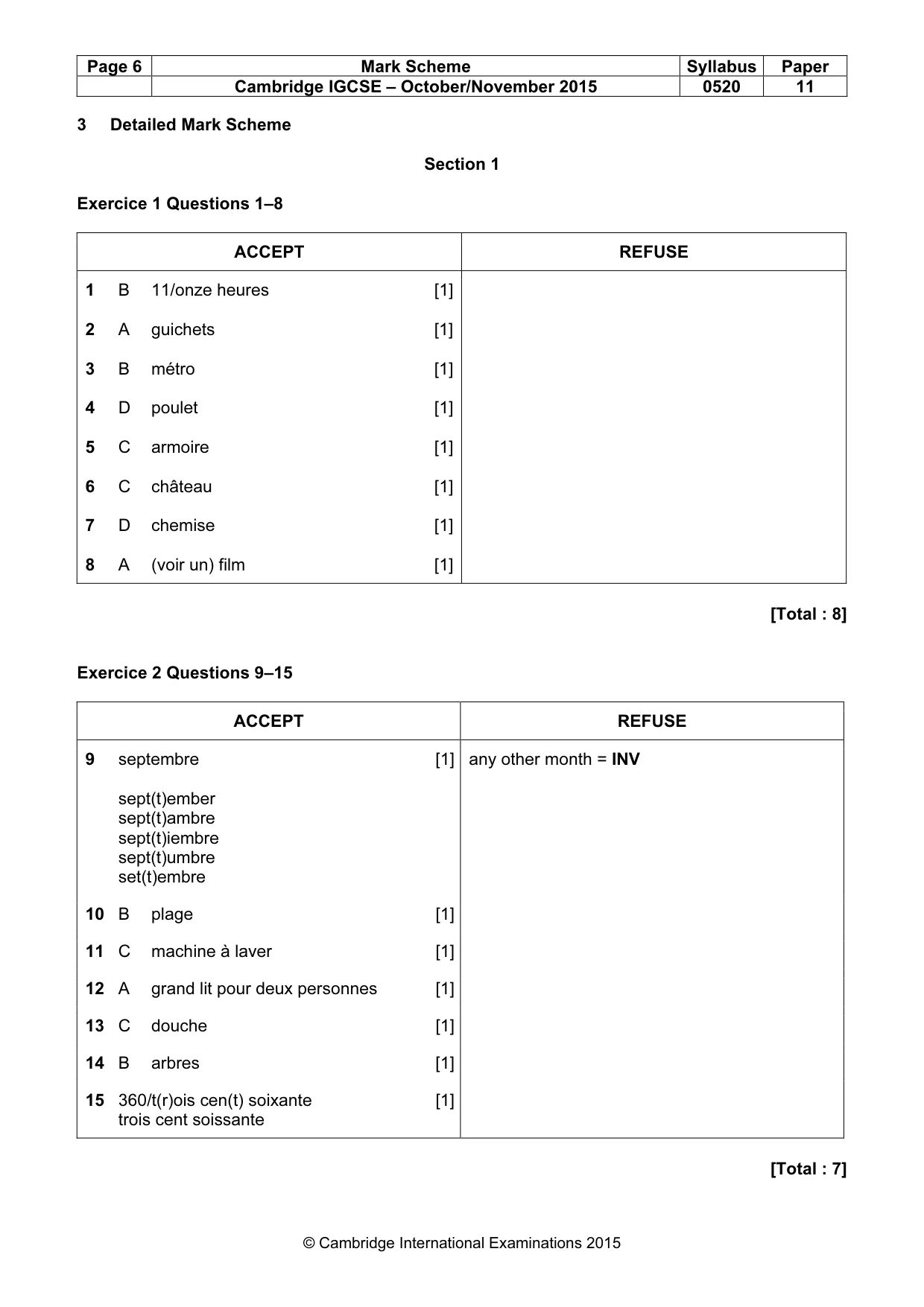 Mark scheme, page 6 of 11
