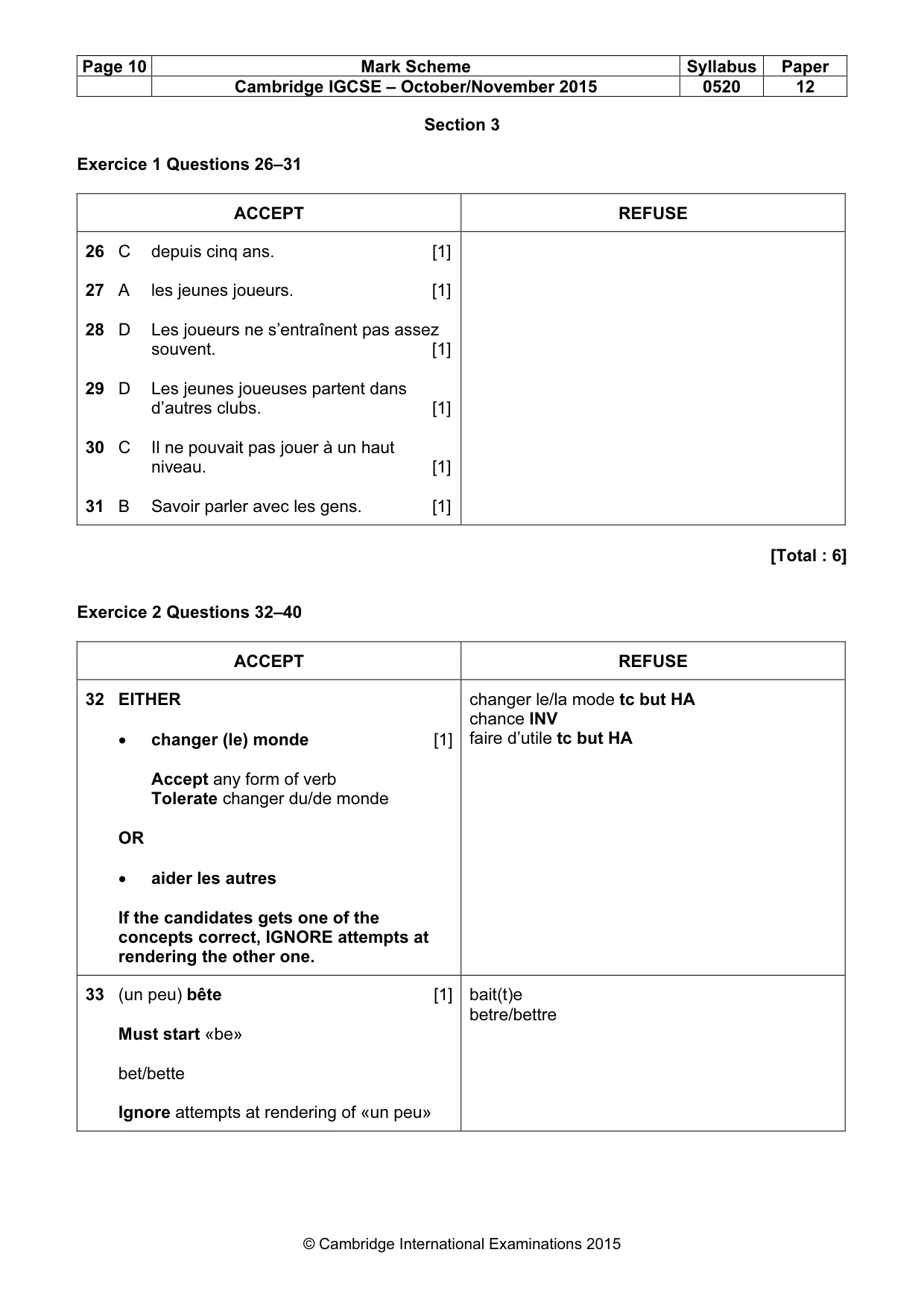 Mark scheme, page 10 of 12