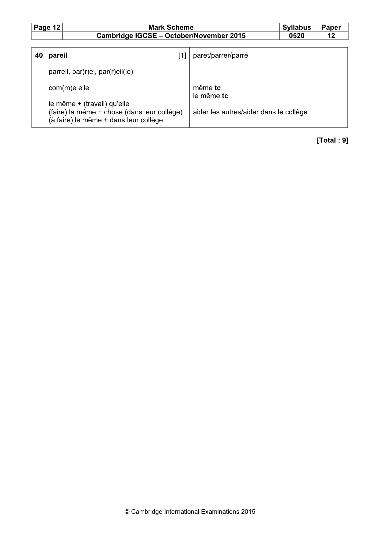 Mark scheme, page 12 of 12