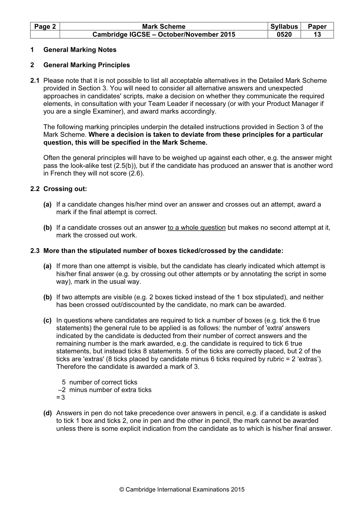 Mark scheme, page 2 of 11