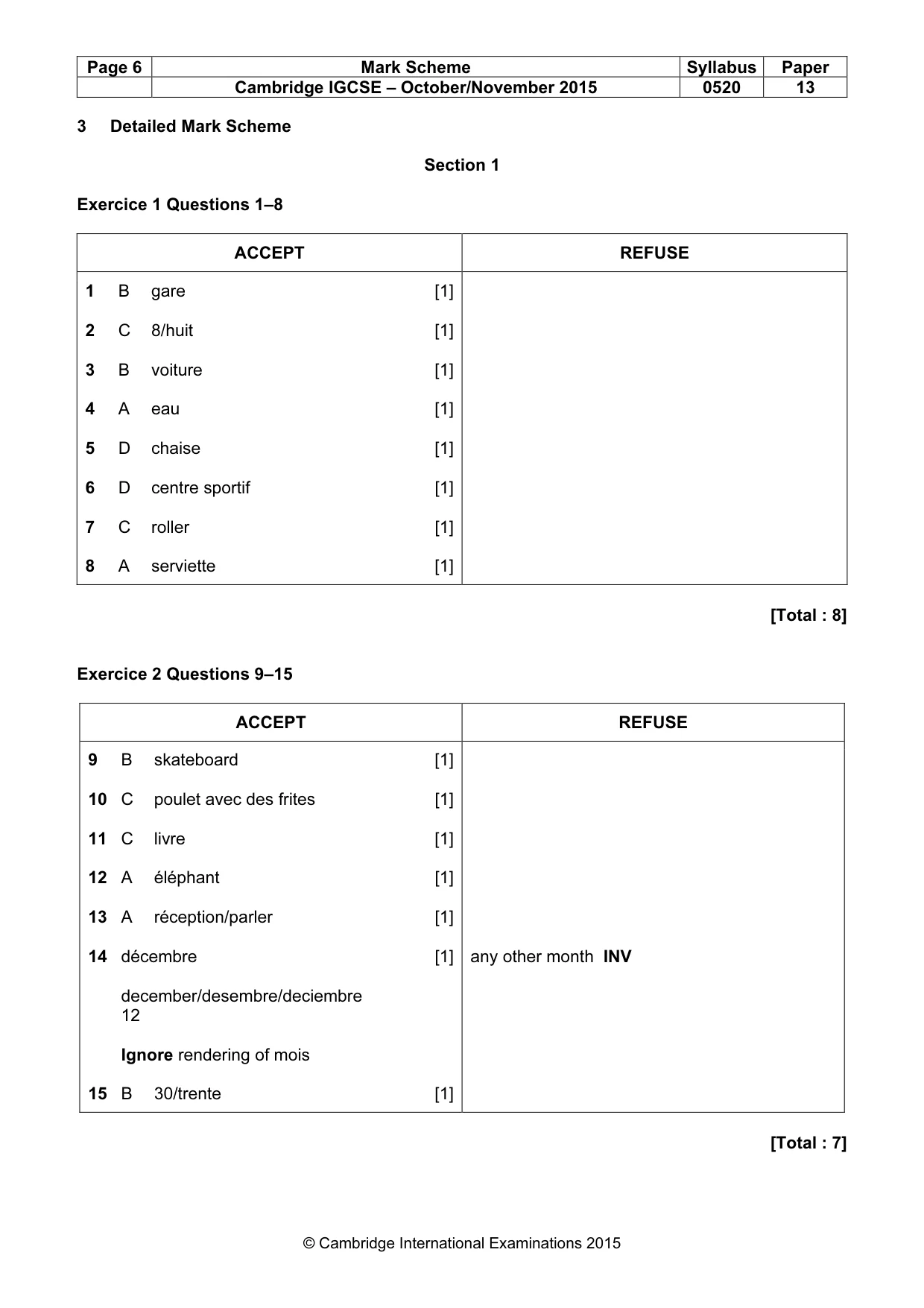 Mark scheme, page 6 of 11