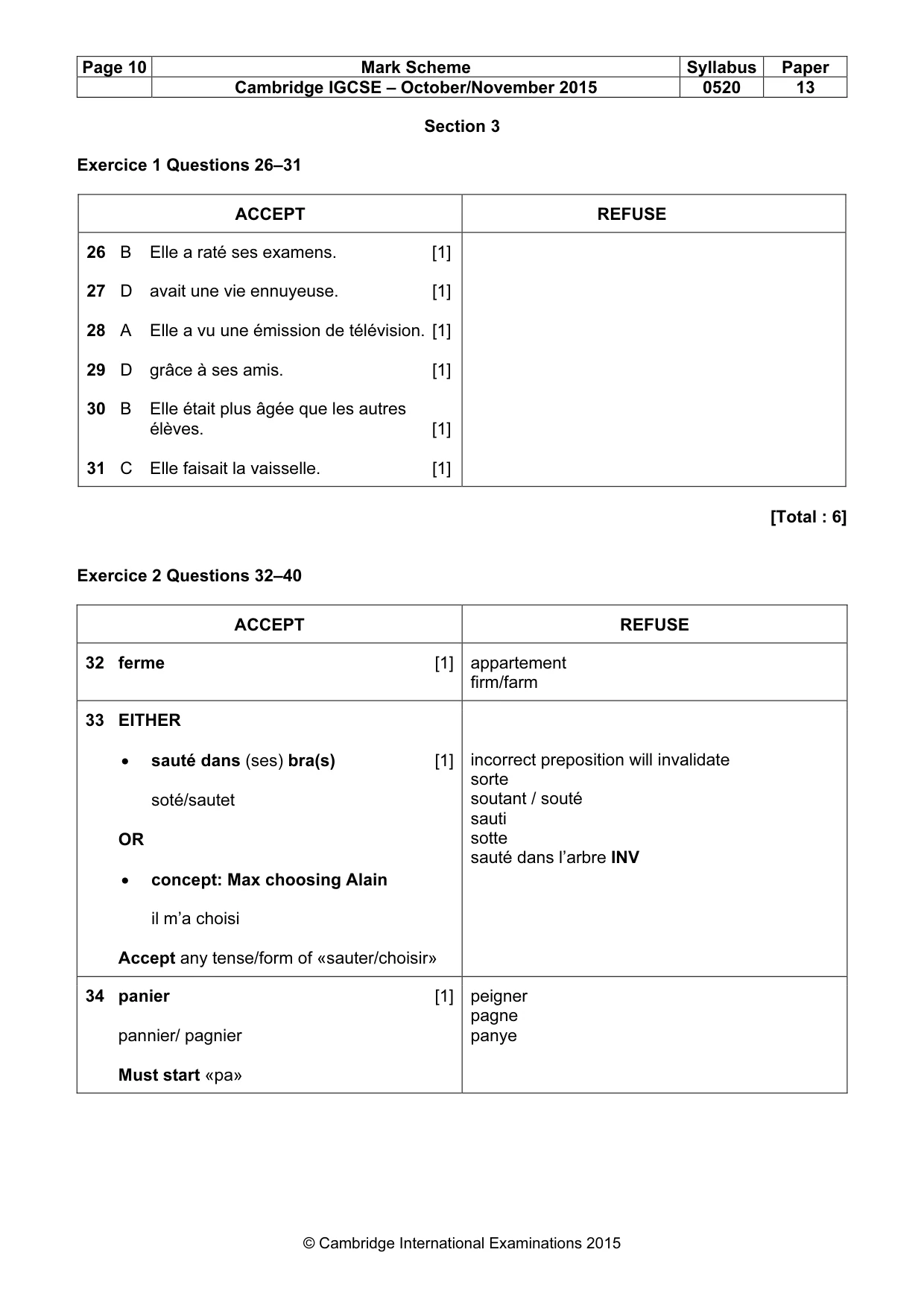 Mark scheme, page 10 of 11