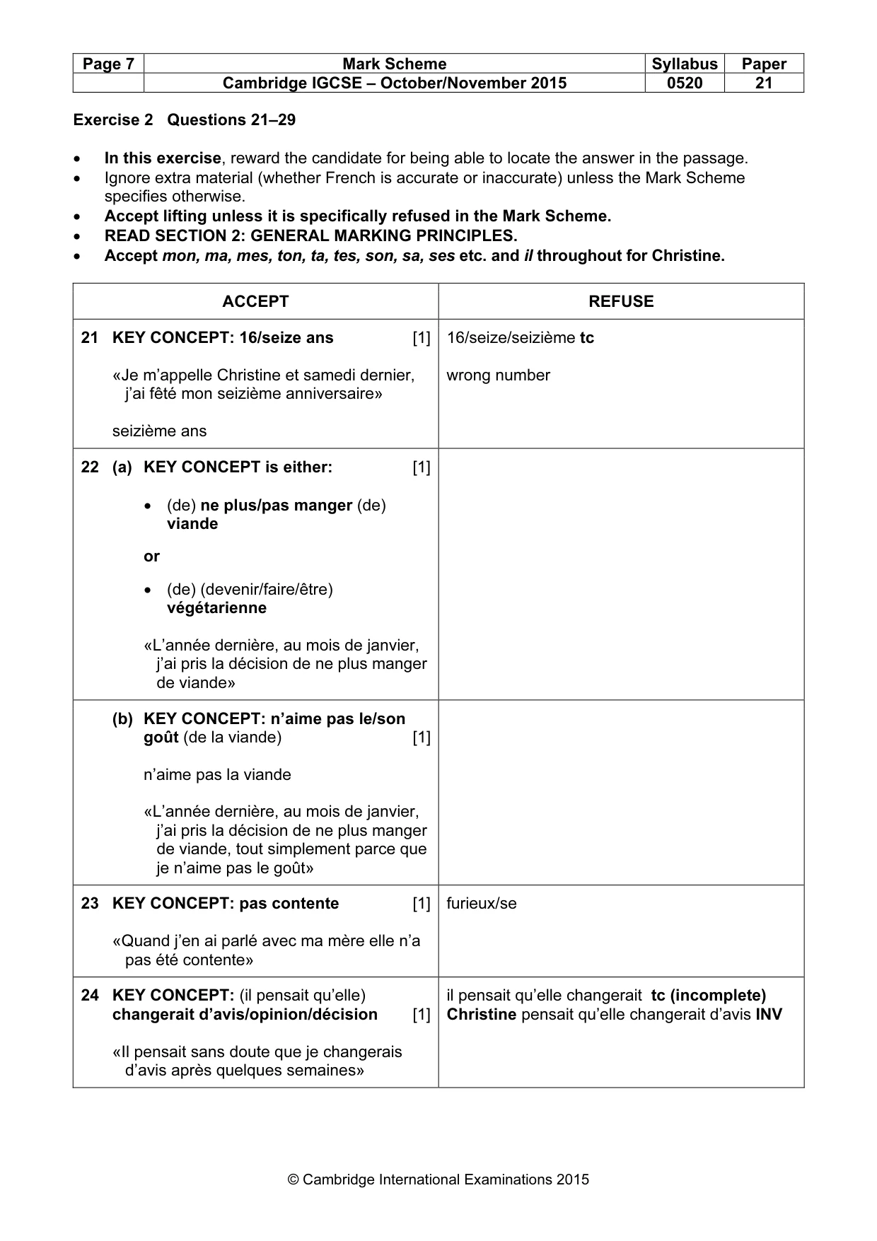 Mark scheme, page 7 of 12