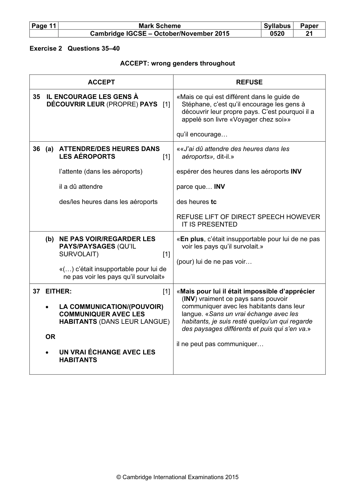 Mark scheme, page 11 of 12