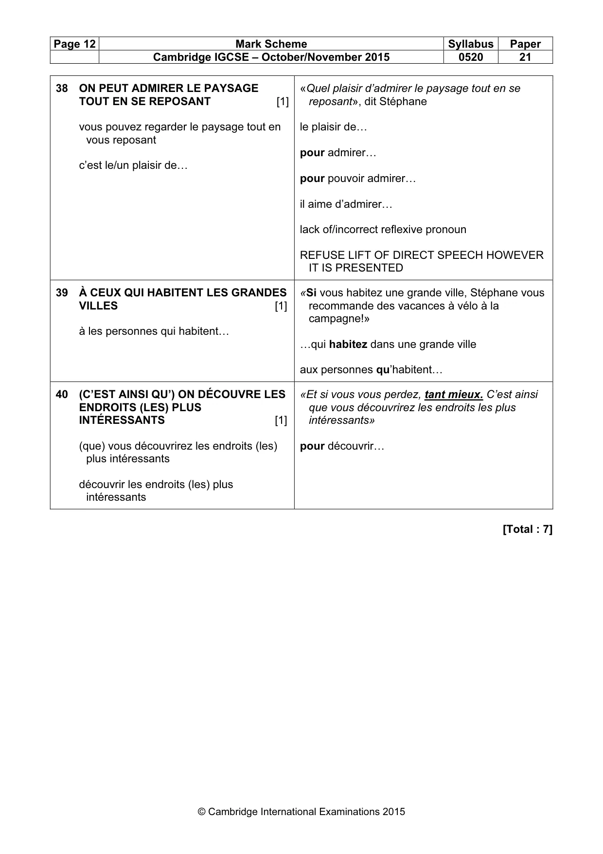 Mark scheme, page 12 of 12