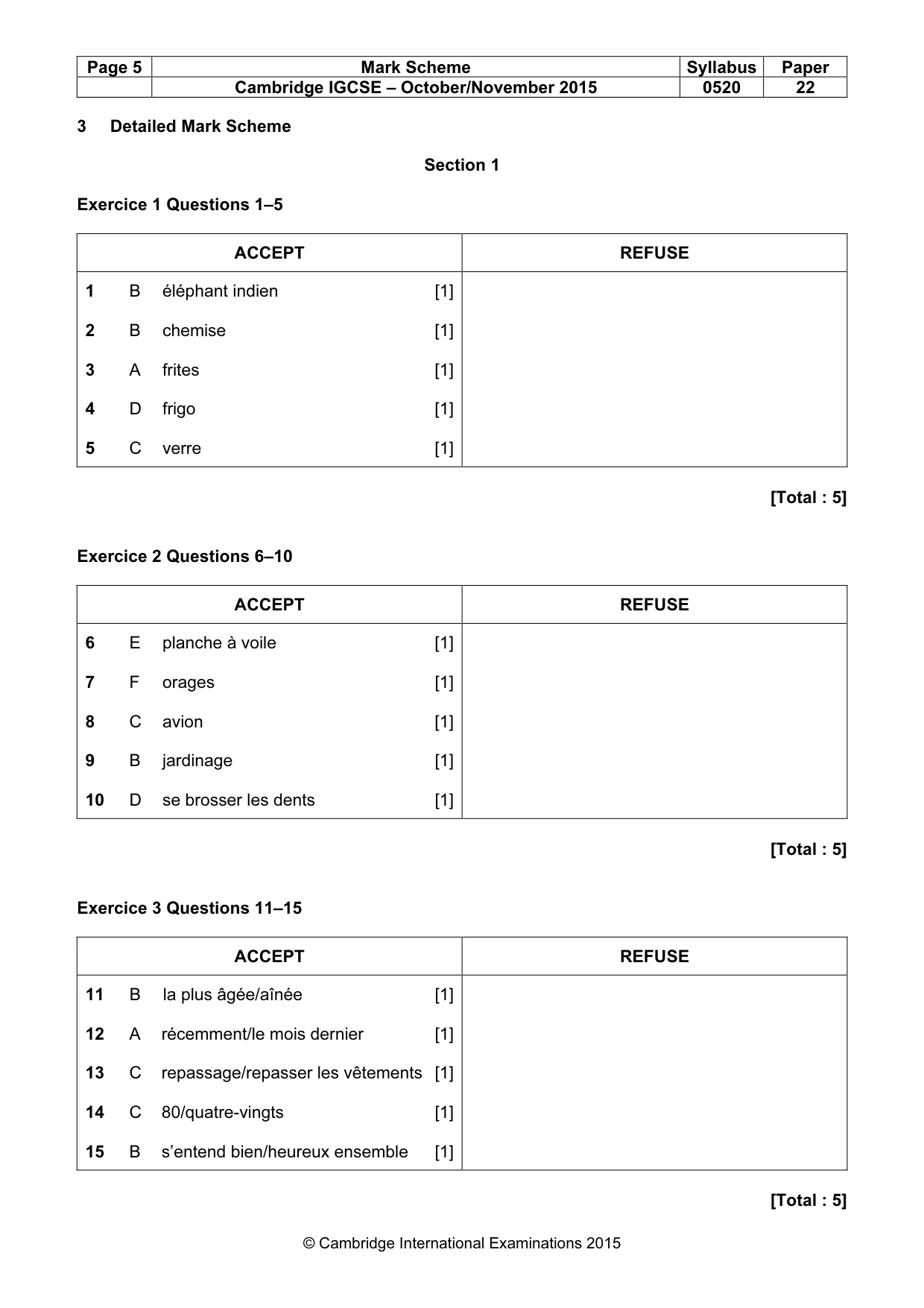 Mark scheme, page 5 of 13