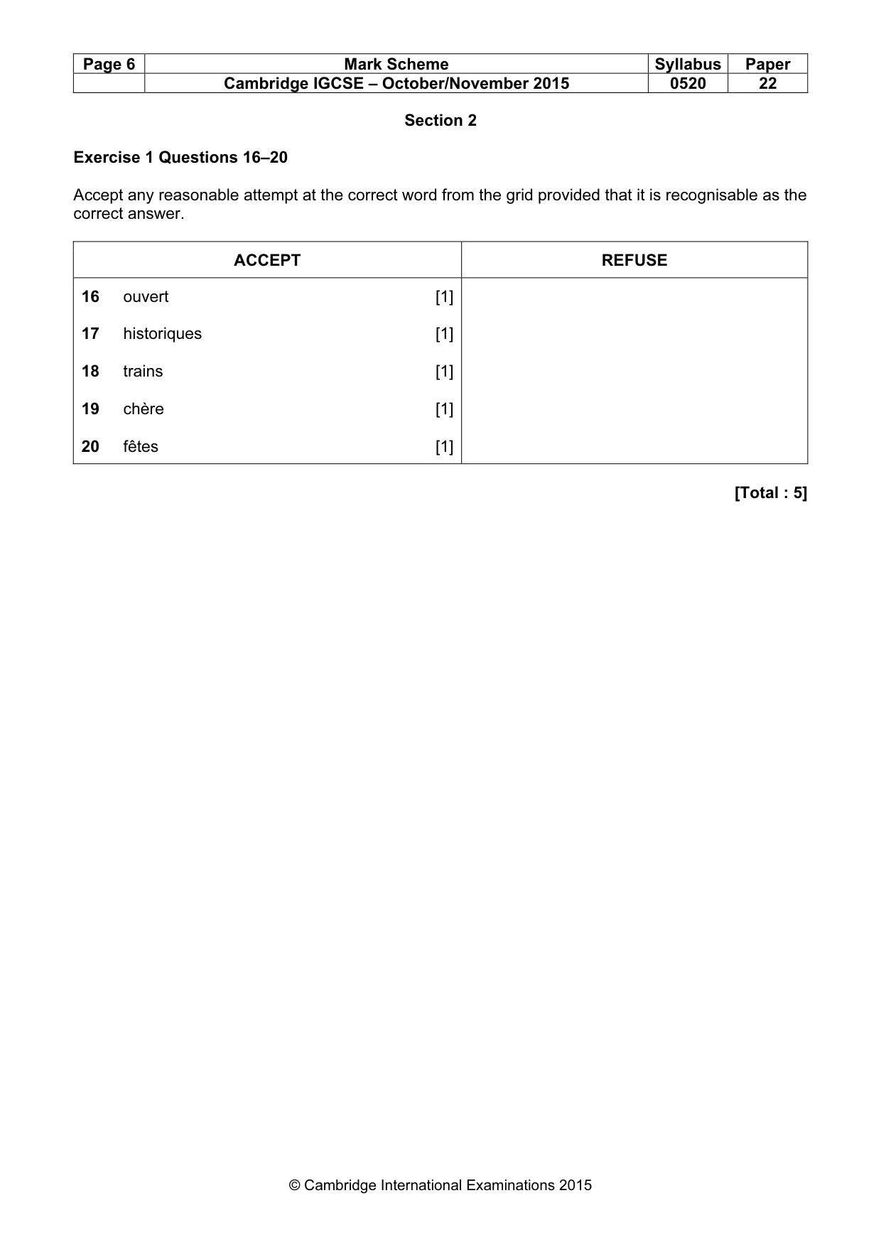 Mark scheme, page 6 of 13