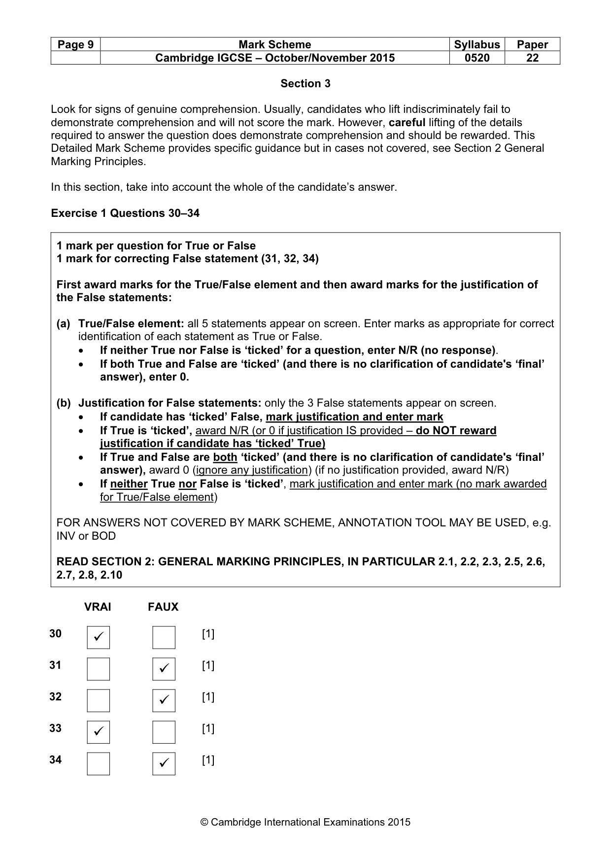 Mark scheme, page 9 of 13