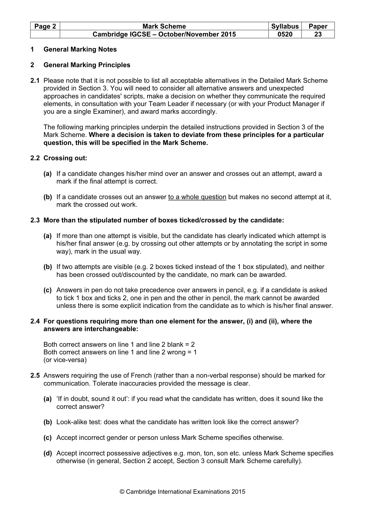 Mark scheme, page 2 of 12