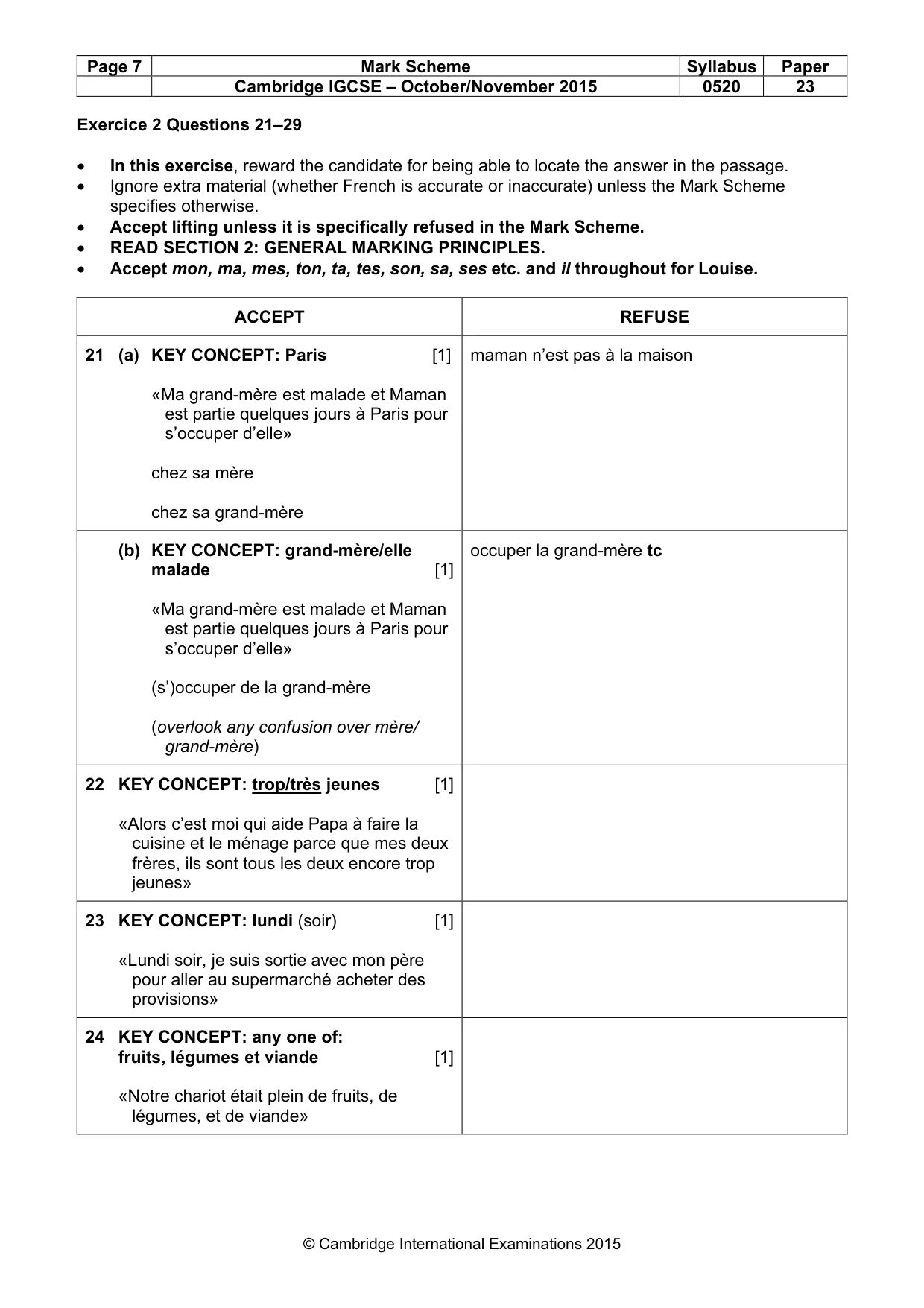 Mark scheme, page 7 of 12