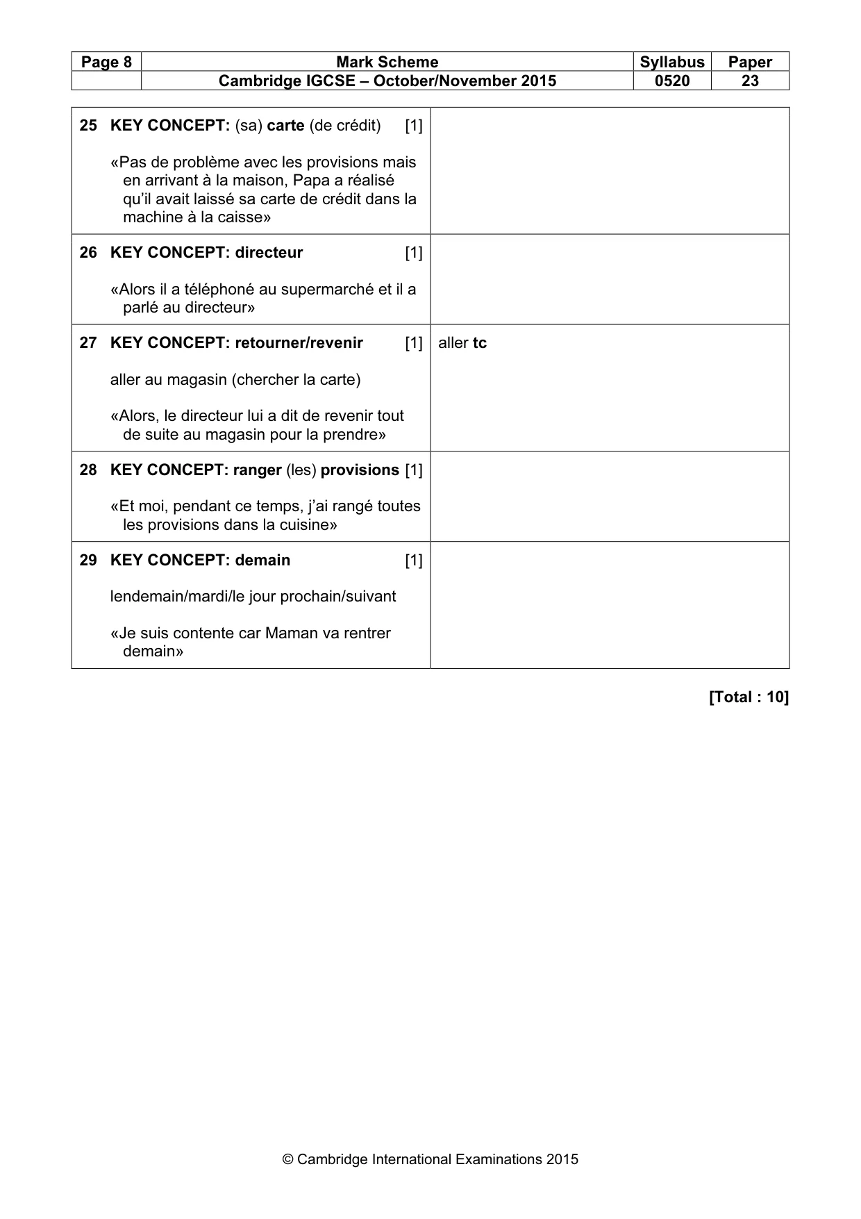 Mark scheme, page 8 of 12