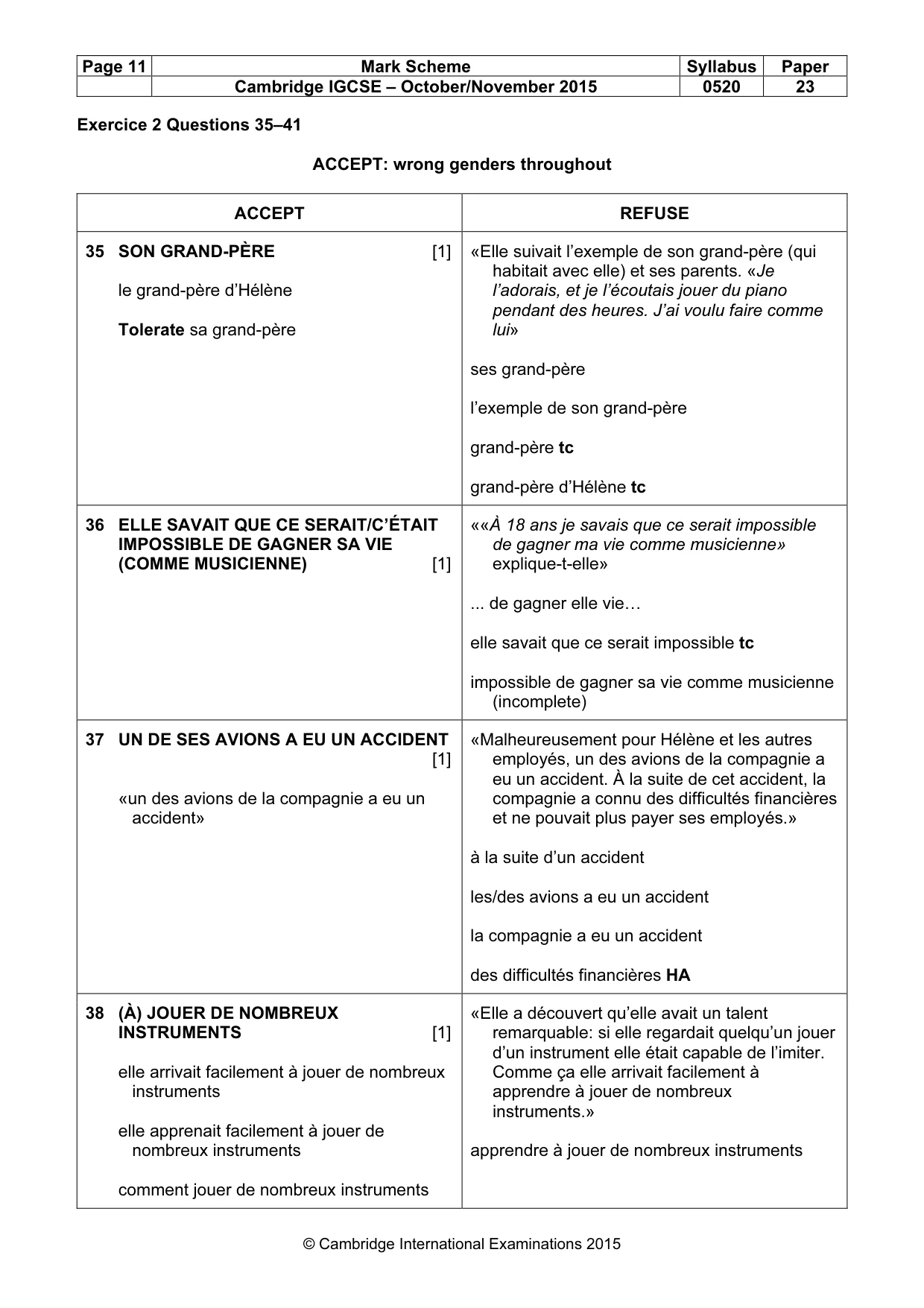 Mark scheme, page 11 of 12