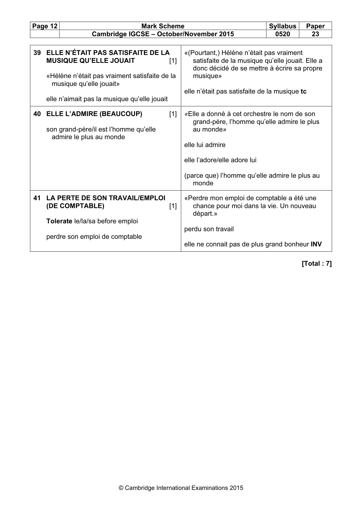 Mark scheme, page 12 of 12