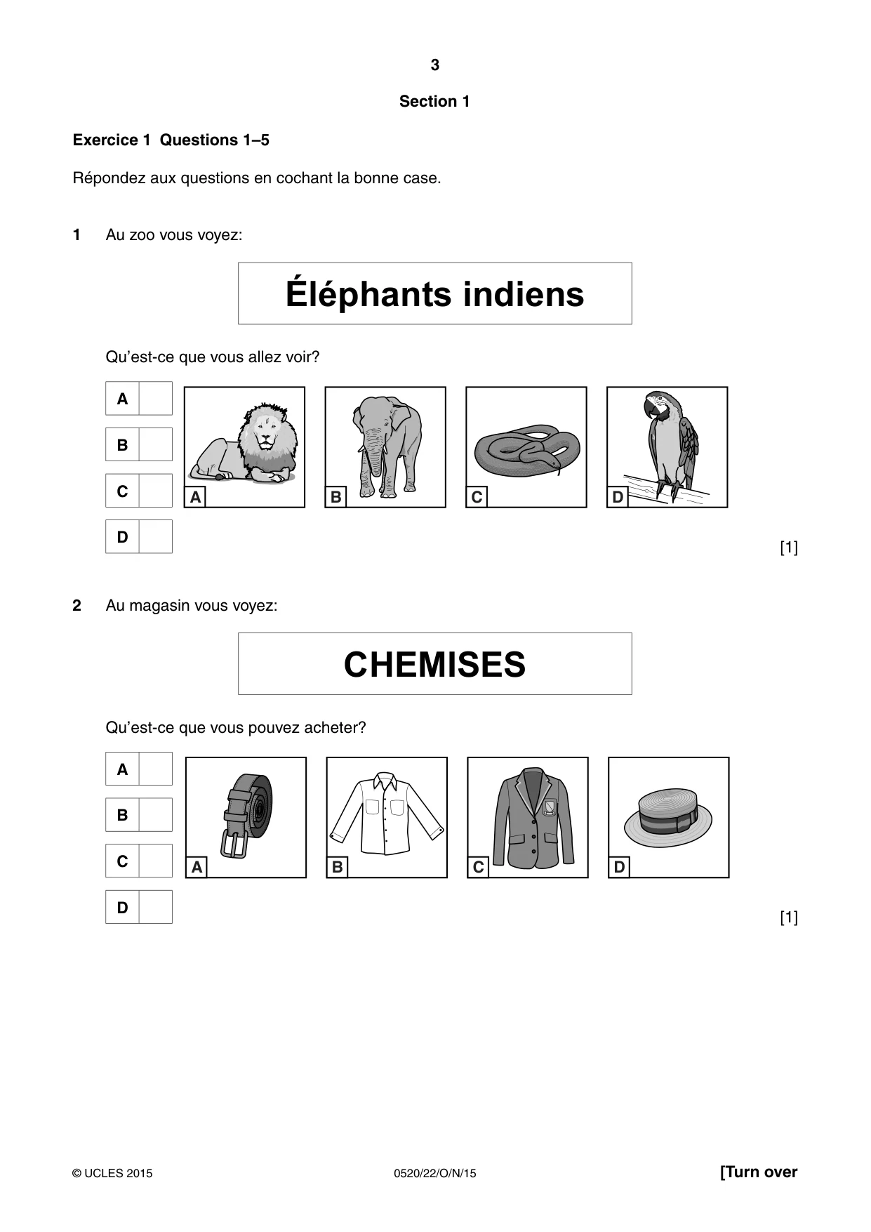 Cambridge IGCSE French - Foreign Language 0520 2015 Oct/Nov Paper 2 · Variant 2 question paper, page 3 of 16